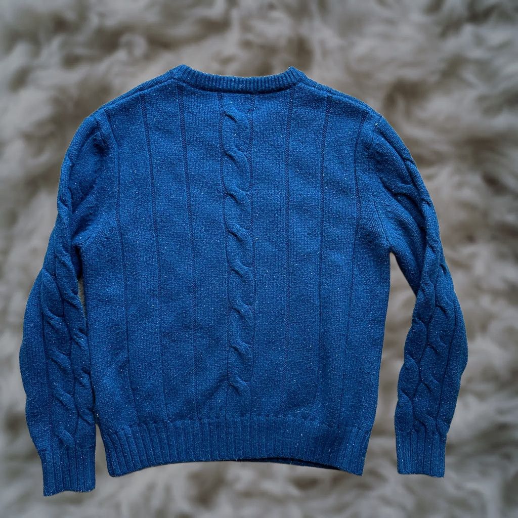 Nautica Nautica Sweater Womens XL Crewneck Cableknit Pullover Long Sleeve Blue Wool Size XL / US 12-14 / IT 48-50 - 1 Thumbnail