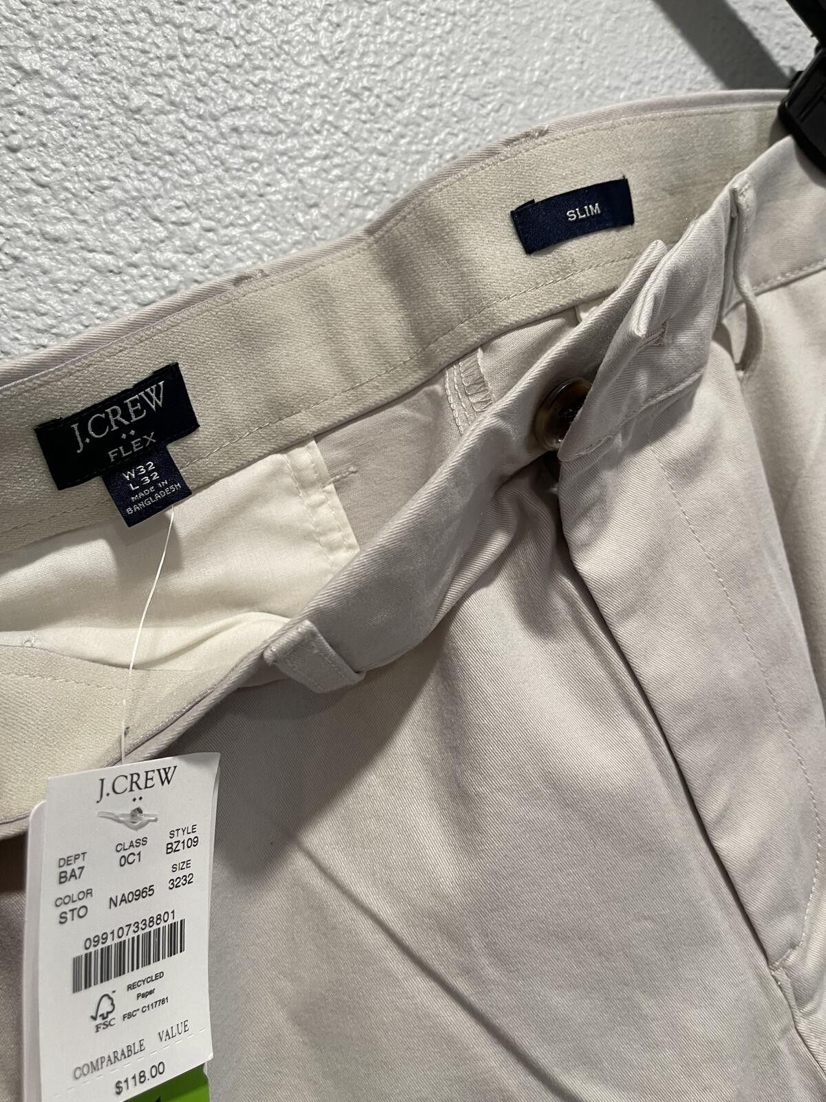 J.Crew J.Crew Flex Slim Fit Beige Chino Pants 32x32 Size US 32 / EU 48 - 3 Thumbnail