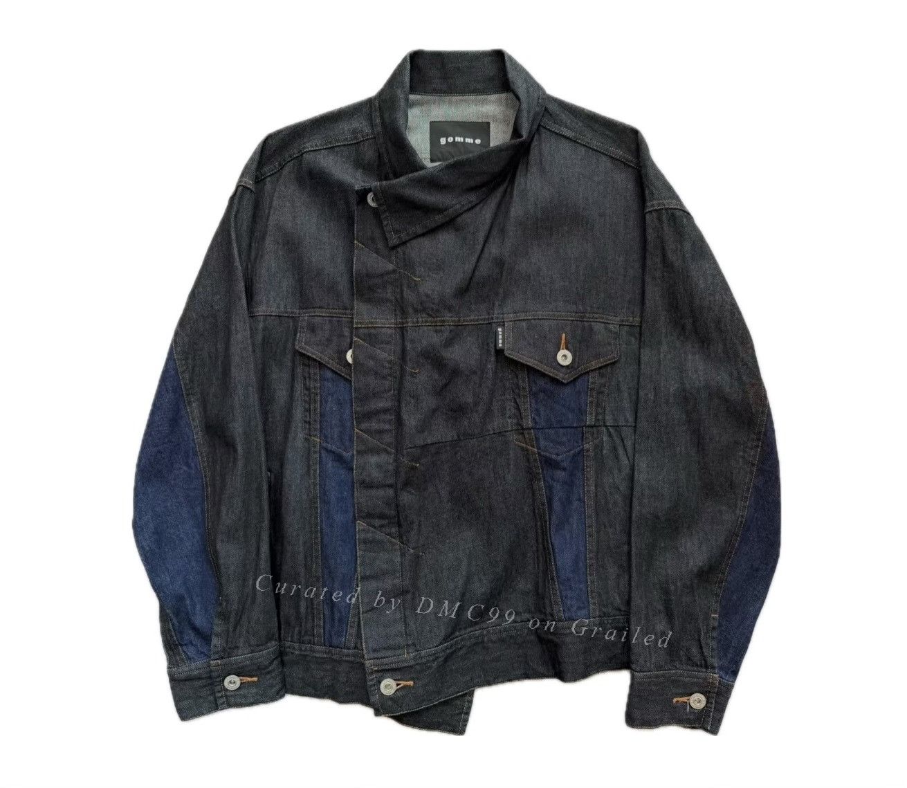 Vintage Vintage GOMME 2000s Asymmetric Denim Jacket Size US M / EU 48-50 / 2 - 1 Thumbnail