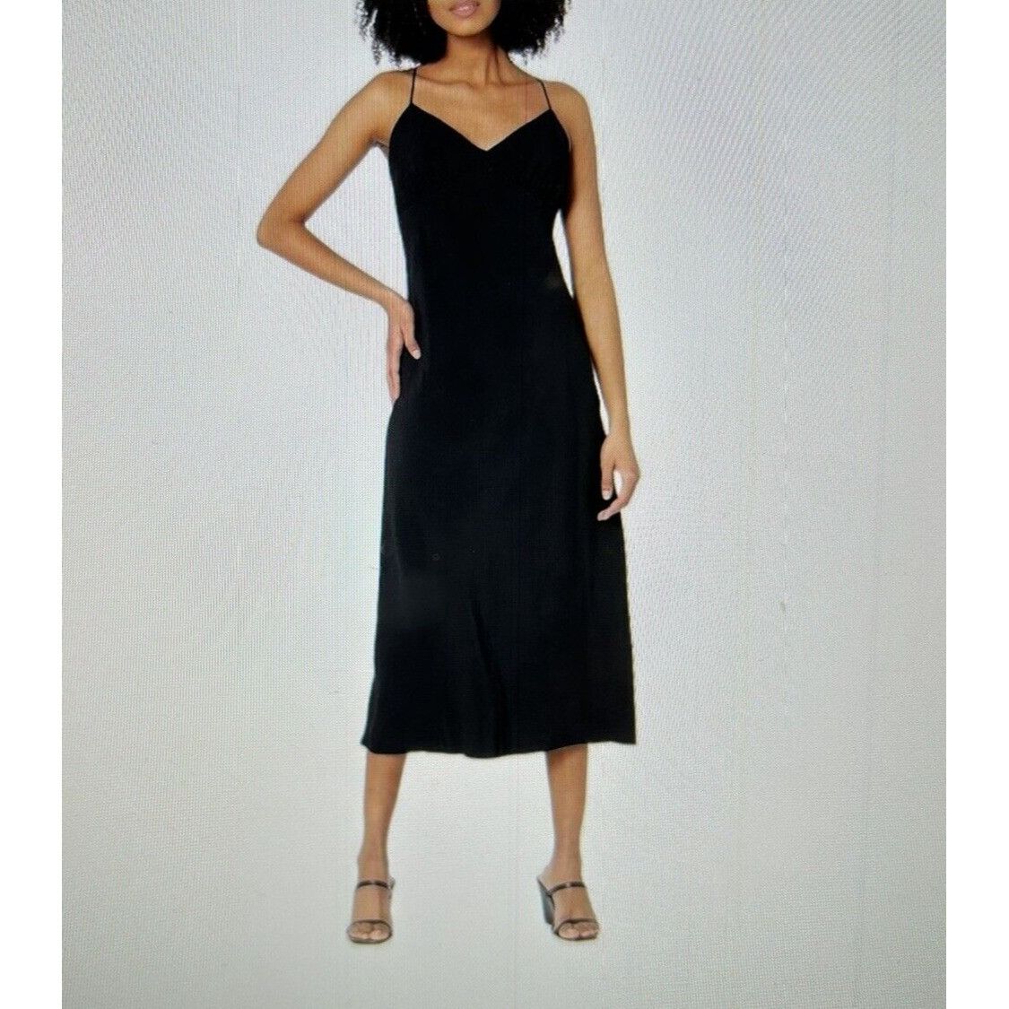 Madewell Layton Sadie Midi Cami- Slip Dress In True Black Si