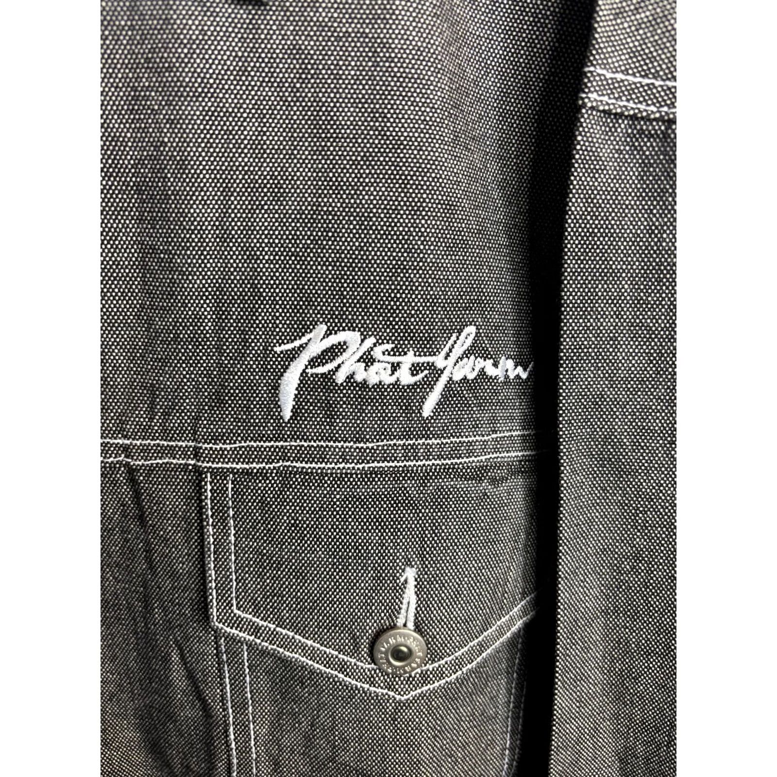 Phat Farm Phatfarm Denim Jacket Mens 3XL Gray Contrast Stitch Trucker Embroidered Logo Jacket Mens 3XL Gray Denim Embroidered Logo Size US XXL / EU 58 / 5 - 3 Thumbnail