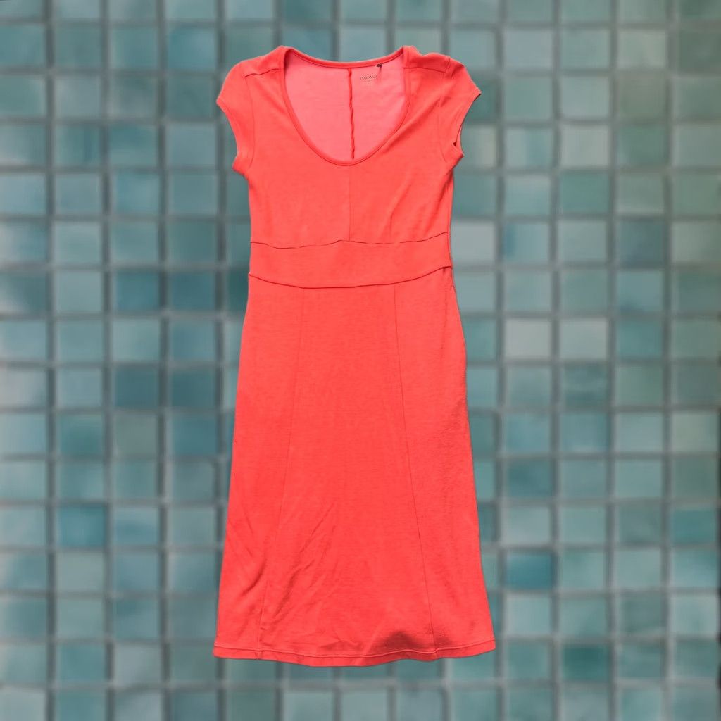 Toad&Co VINTAGE Toad&Co Dress Womens Small Red Shift Cotton Stretch Scoop Neck Cap Sleeve Size S / US 4 / IT 40 - 1 Thumbnail
