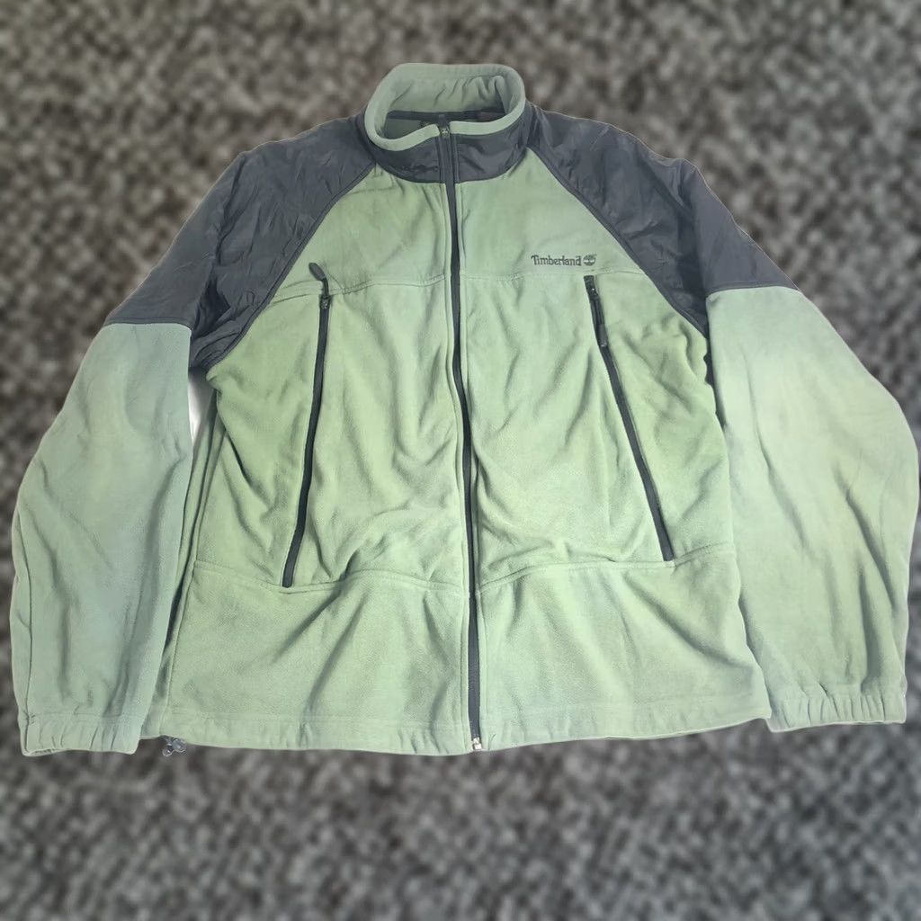 Timberland Timberland Fleece Jacket Mens Large Olive Green Long Sleeve Full Zip - Size US L / EU 52-54 / 3 - 1 Thumbnail