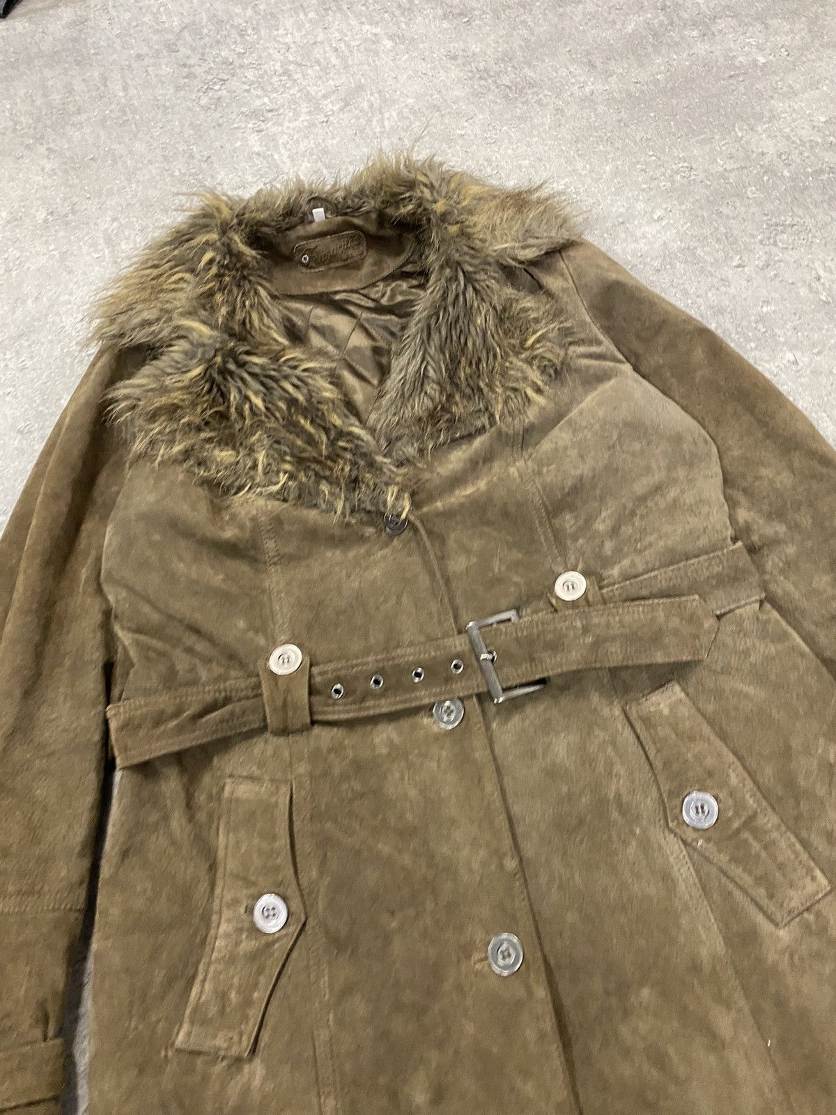 If Six Was Nine × Japanese Brand × Le Grande Bleu (L.G.B.) ᶠᵃⁿᶜʸᵍᵘʸ SICK Vintage Leather Coat Jacket HELMUT lang vibe Size US S / EU 44-46 / 1 - 3 Thumbnail