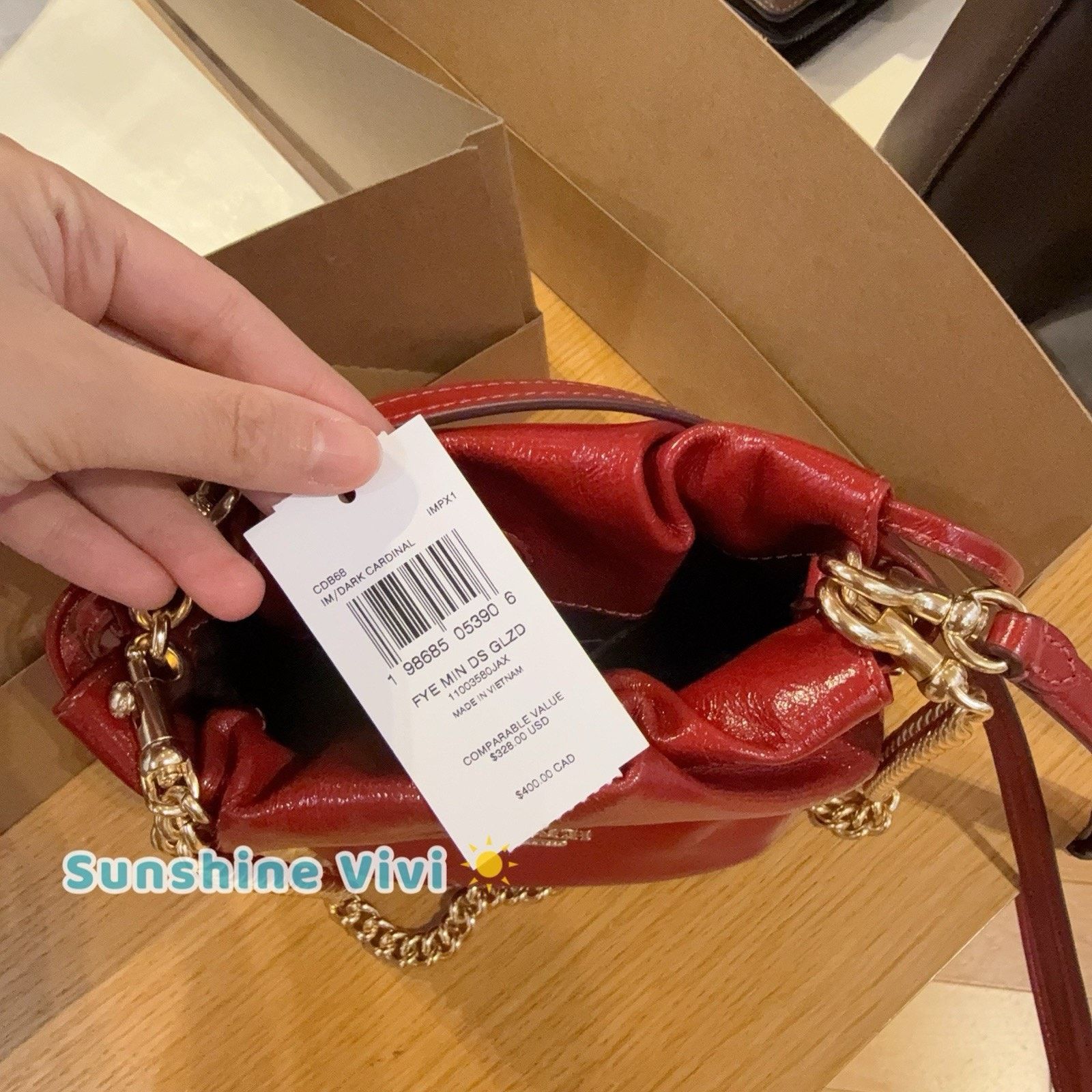Coach NWT Coach Faye Mini Drawstring Bag Ruching CDB68 Gold/Dark Size ONE SIZE - 4 Thumbnail