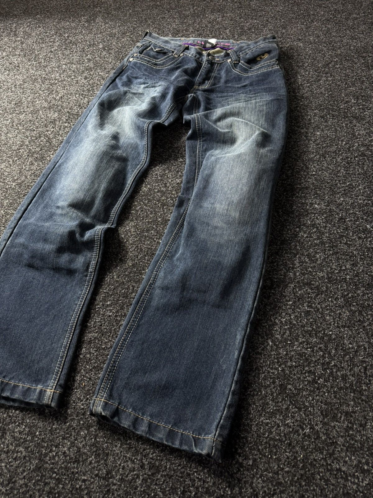 Harley Davidson Vintage 90s Racing MOTO biker Held denim women’s jeans pants Size 29" - 3 Thumbnail