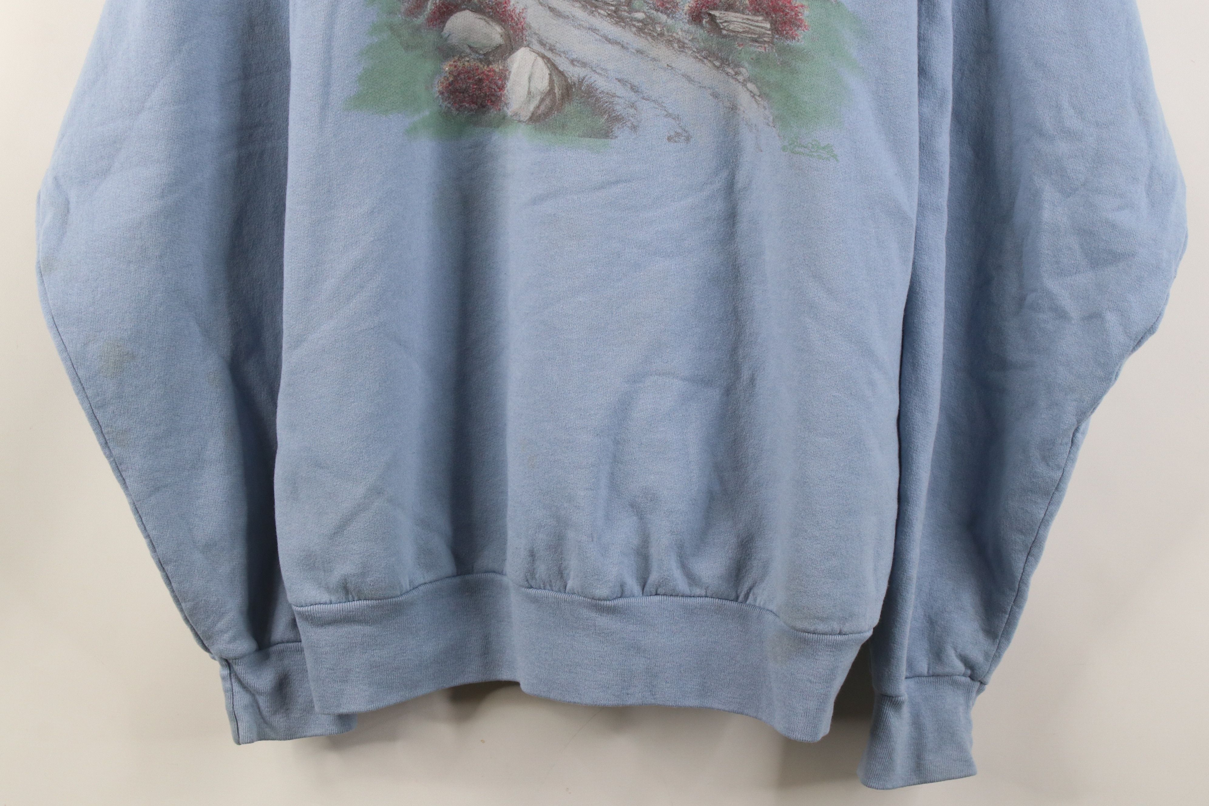 Vintage Vintage 90s Streetwear Road Nature Layered Sweatshirt Blue Size XL / US 12-14 / IT 48-50 - 3 Thumbnail
