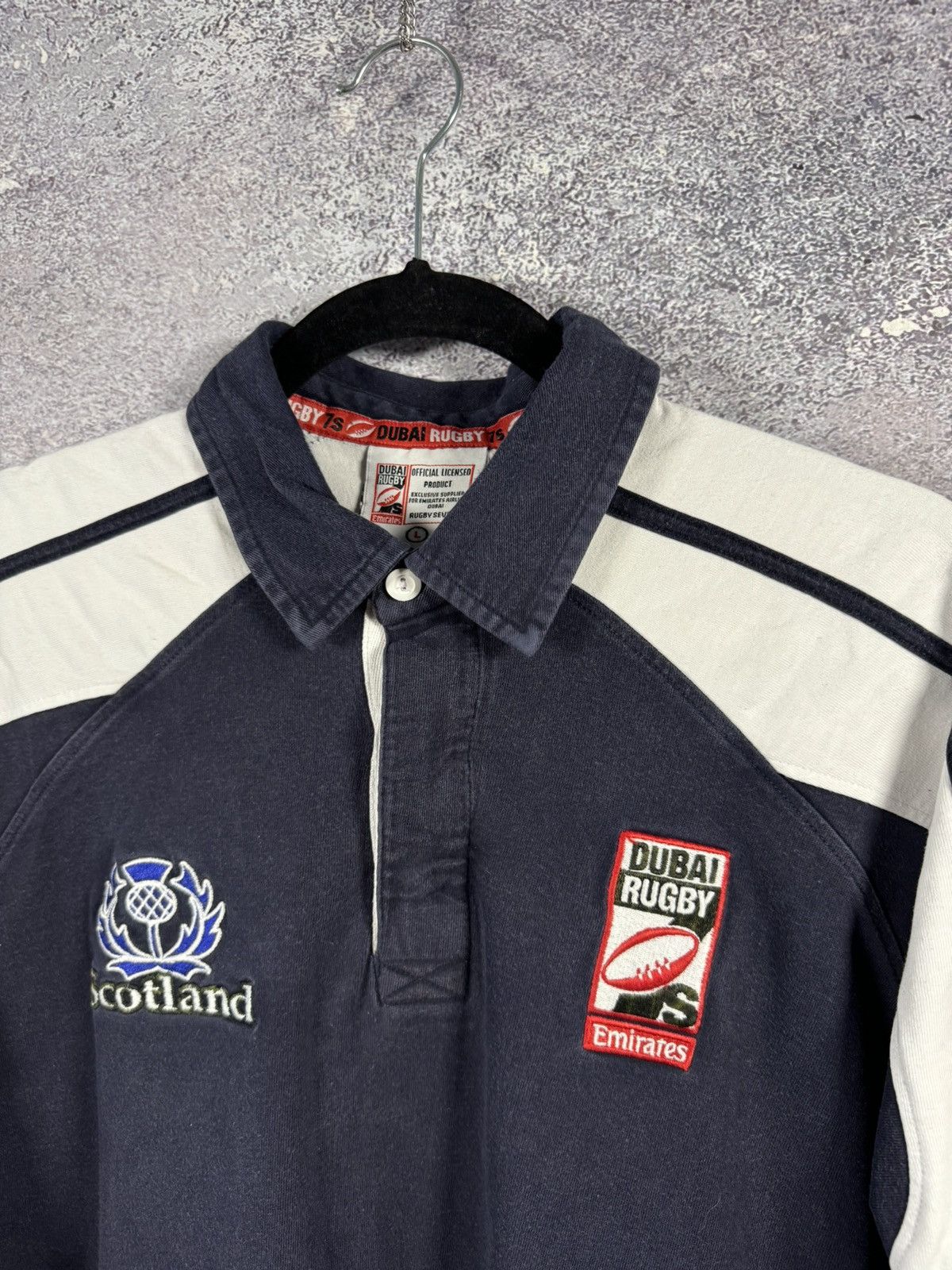 Vintage Matchworn Vintage Scotland Dubai Rugby #7 Jersey Large Size US L / EU 52-54 / 3 - 5 Thumbnail