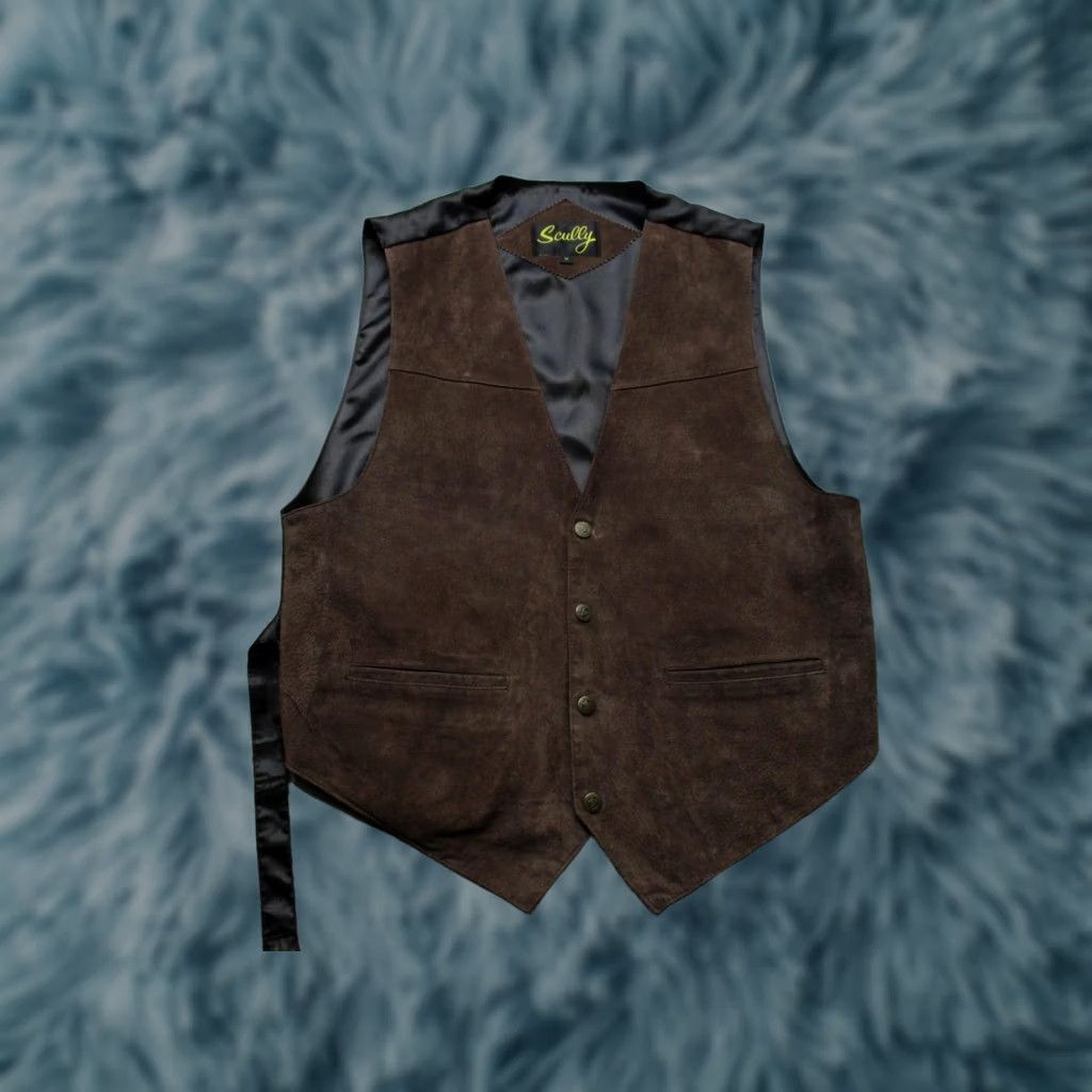 Scully Scully Mens Vest Brown Suede, Regular Fit, 3 Piece Suit Size US M / EU 48-50 / 2 - 1 Thumbnail