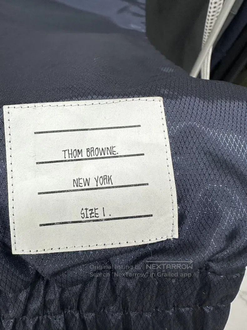 Thom Browne Thom Browne size 1 Navy striped printed nylon trousers Size US 39 - 6 Thumbnail