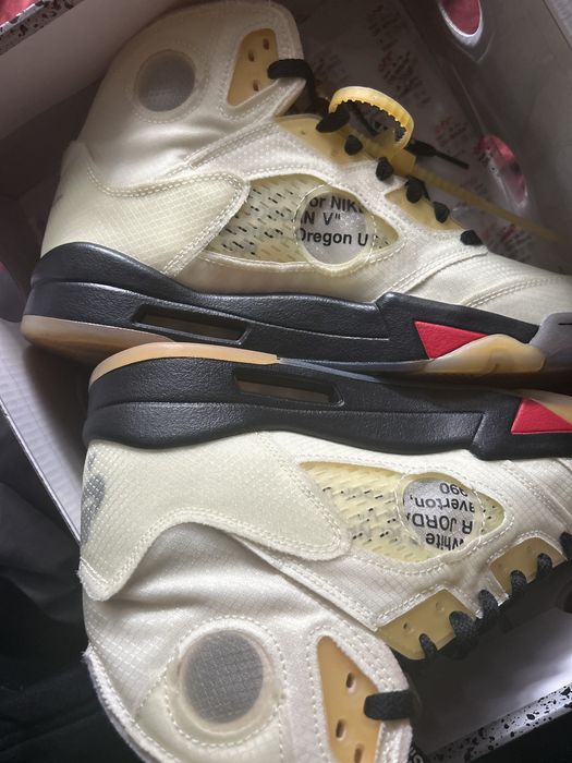 jordan retro 5 off white black