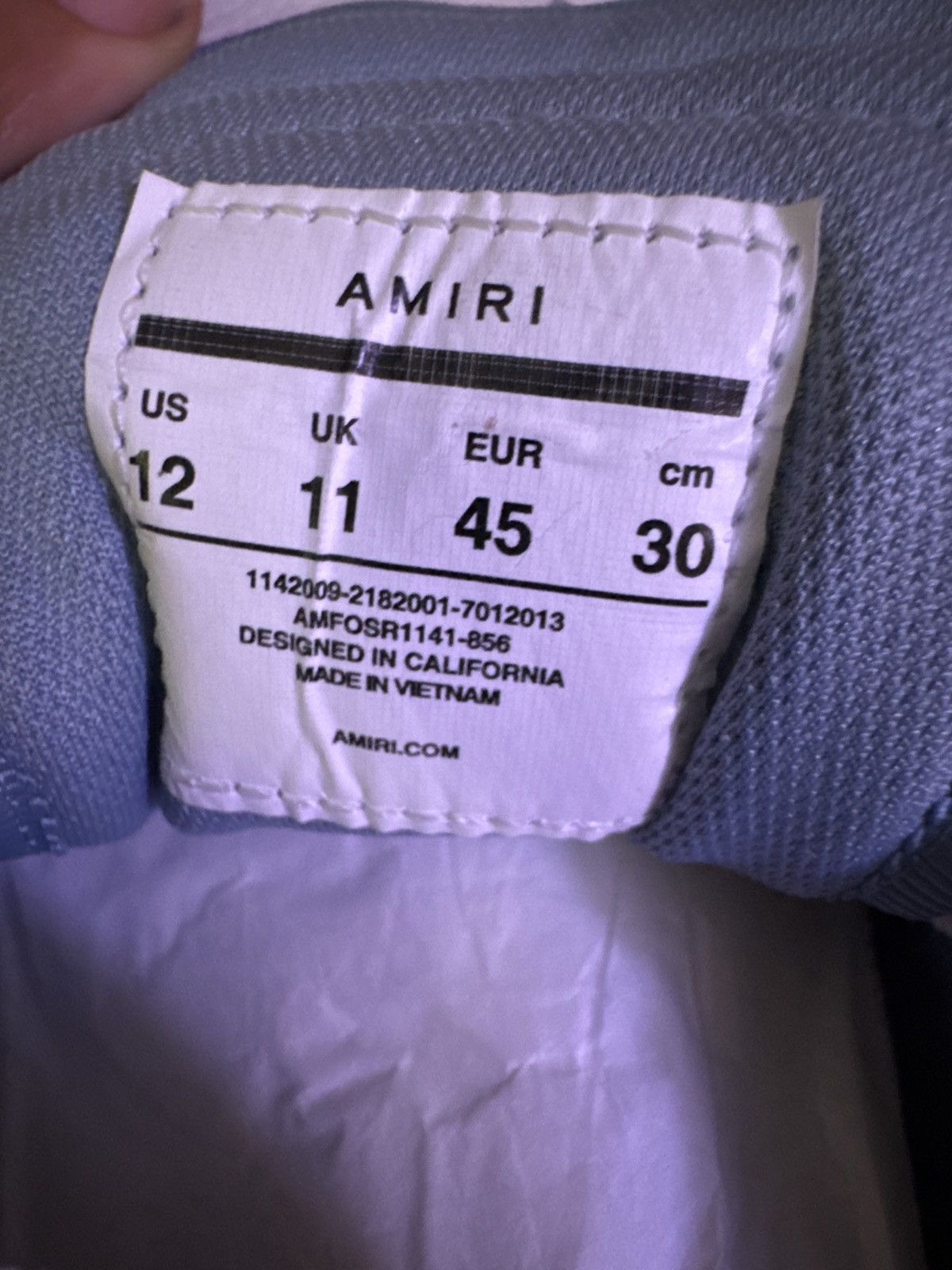 Amiri Mens Boulce and Leather Skel Top Sneaker Size US 12 / EU 45 - 8 Thumbnail