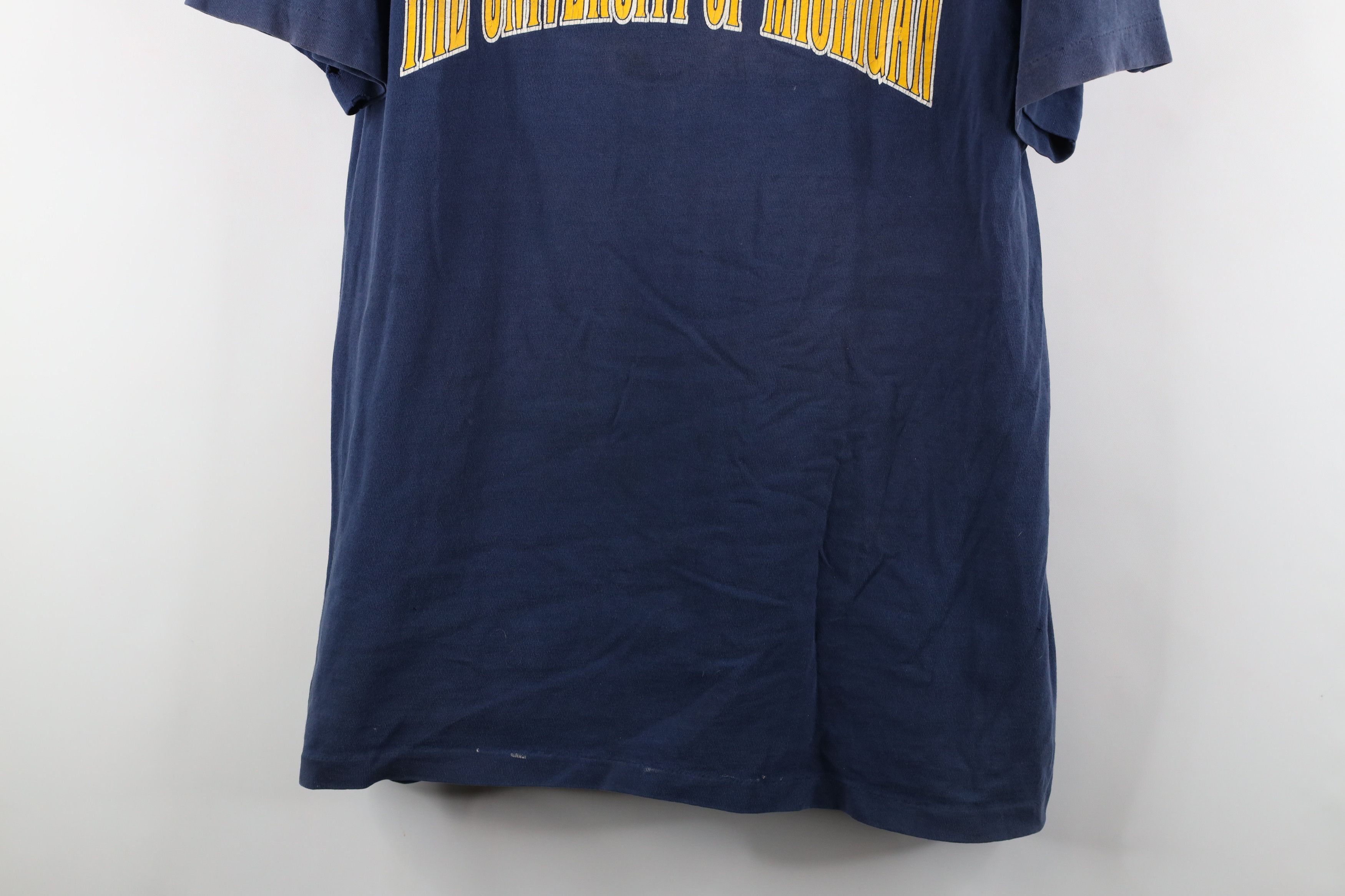 Vintage Vintage 90s Spell Out The University of Michigan T-Shirt Size US L / EU 52-54 / 3 - 3 Thumbnail