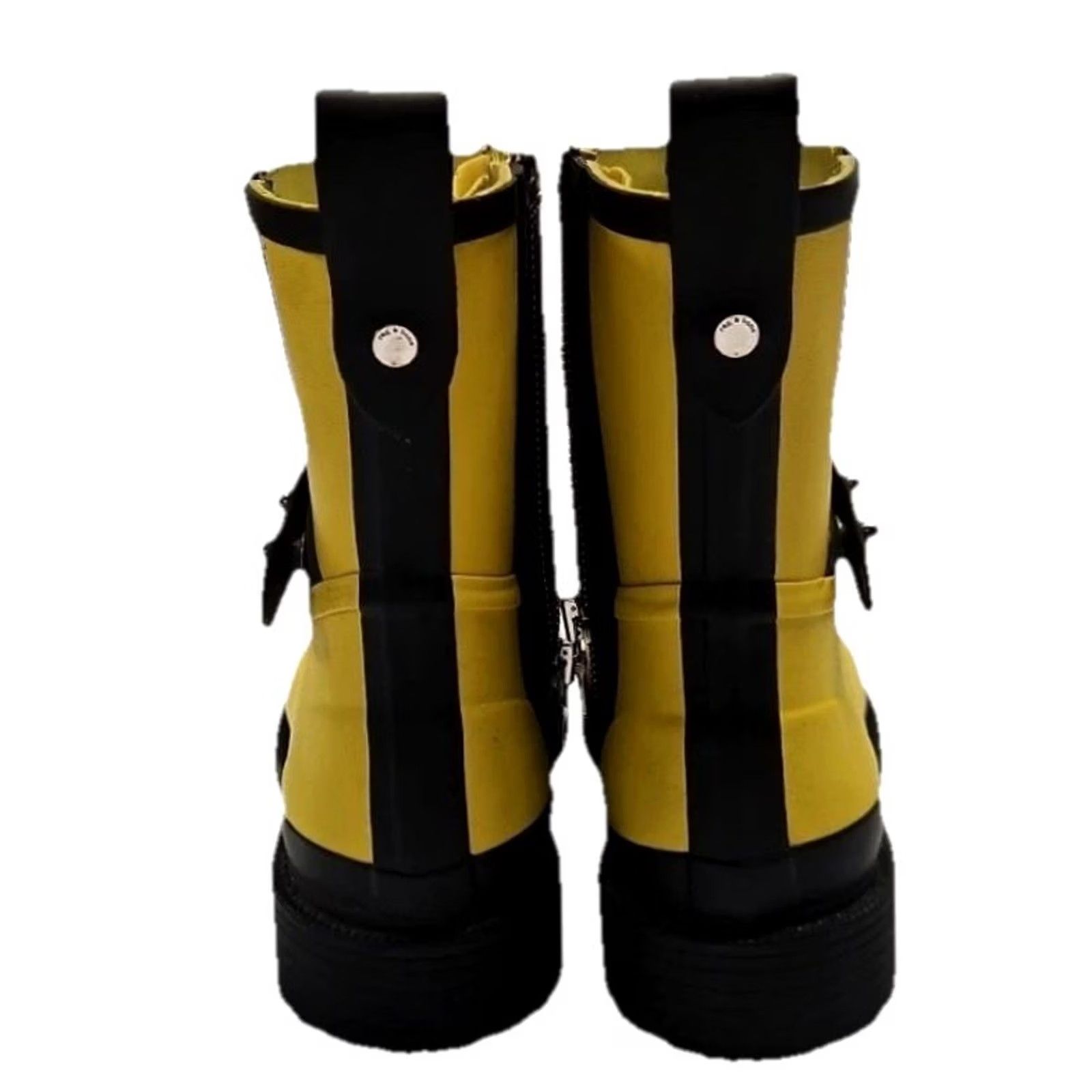 Rag & Bone rag & bone Moto Rain Boots Yellow Waterproof Zip Strap Women’s Size 6 Rare Size US 6 / IT 36 - 4 Thumbnail