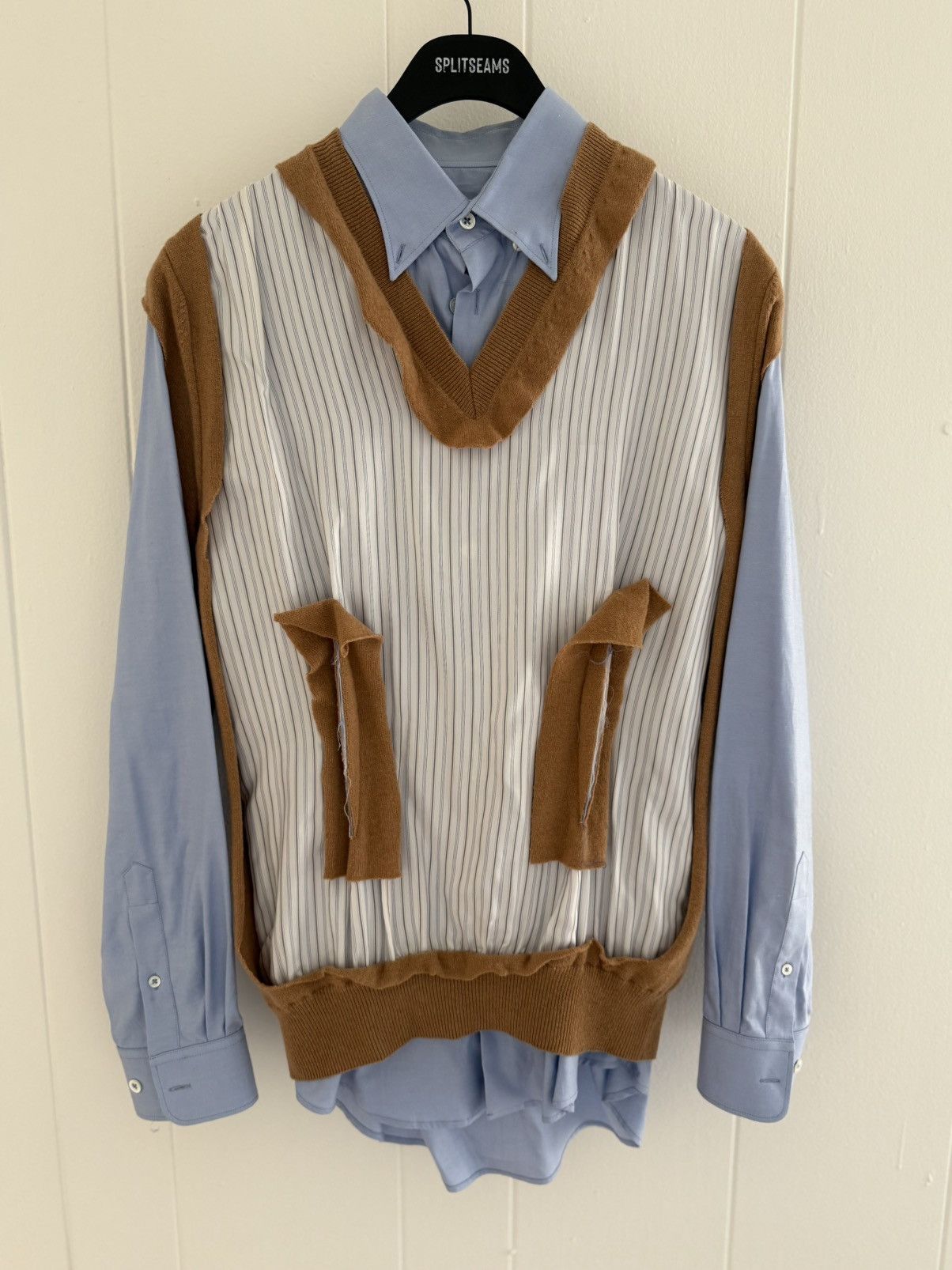 Maison Margiela Maison Margiela Spliced Oxford Shirt Size US XS / EU 42 / 0 - 1 Thumbnail