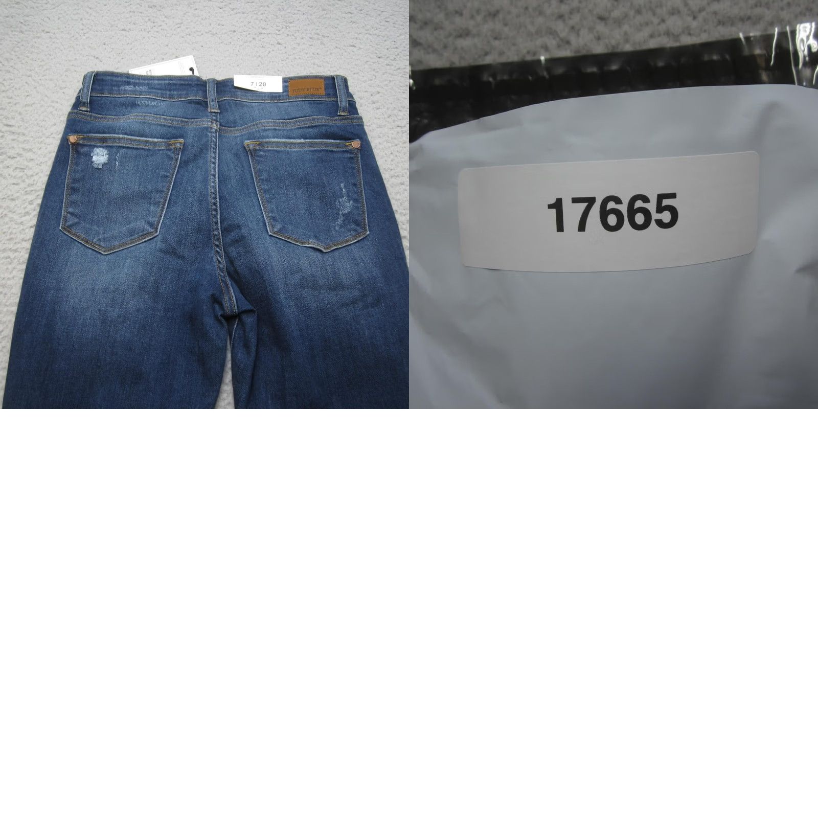 Denime Judy Blue Womens 28 Jeans - Distressed Skinny Fit - Mid Rise Frayed Denim Size 28" / US 6 / IT 42 - 9 Thumbnail