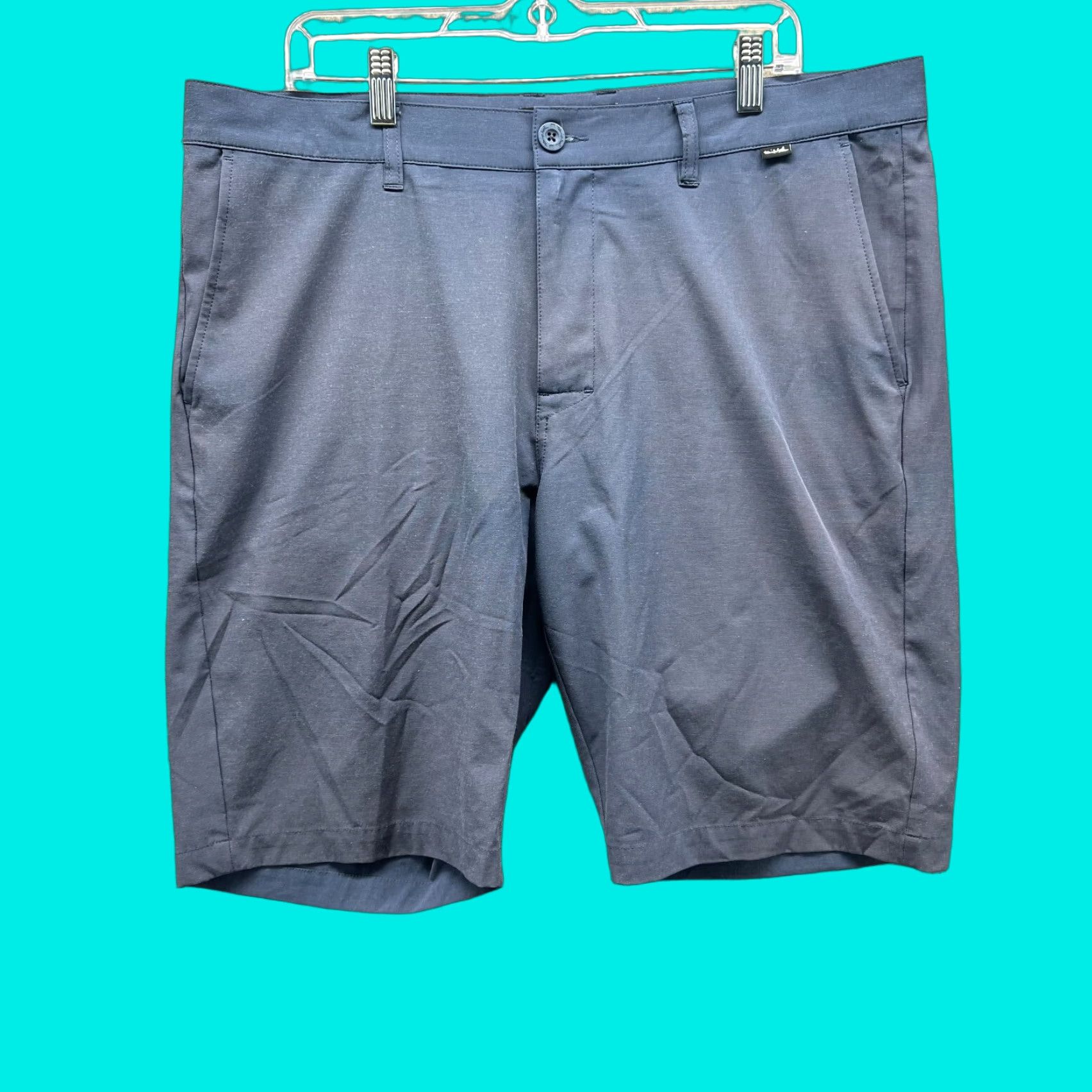 TravisMathew VINTAGE Travis Mathew Shorts Mens 38 Blue Navy Chino Flat Front Two Tone Knit Casual Relaxed Size US 38 / EU 54 - 1 Thumbnail