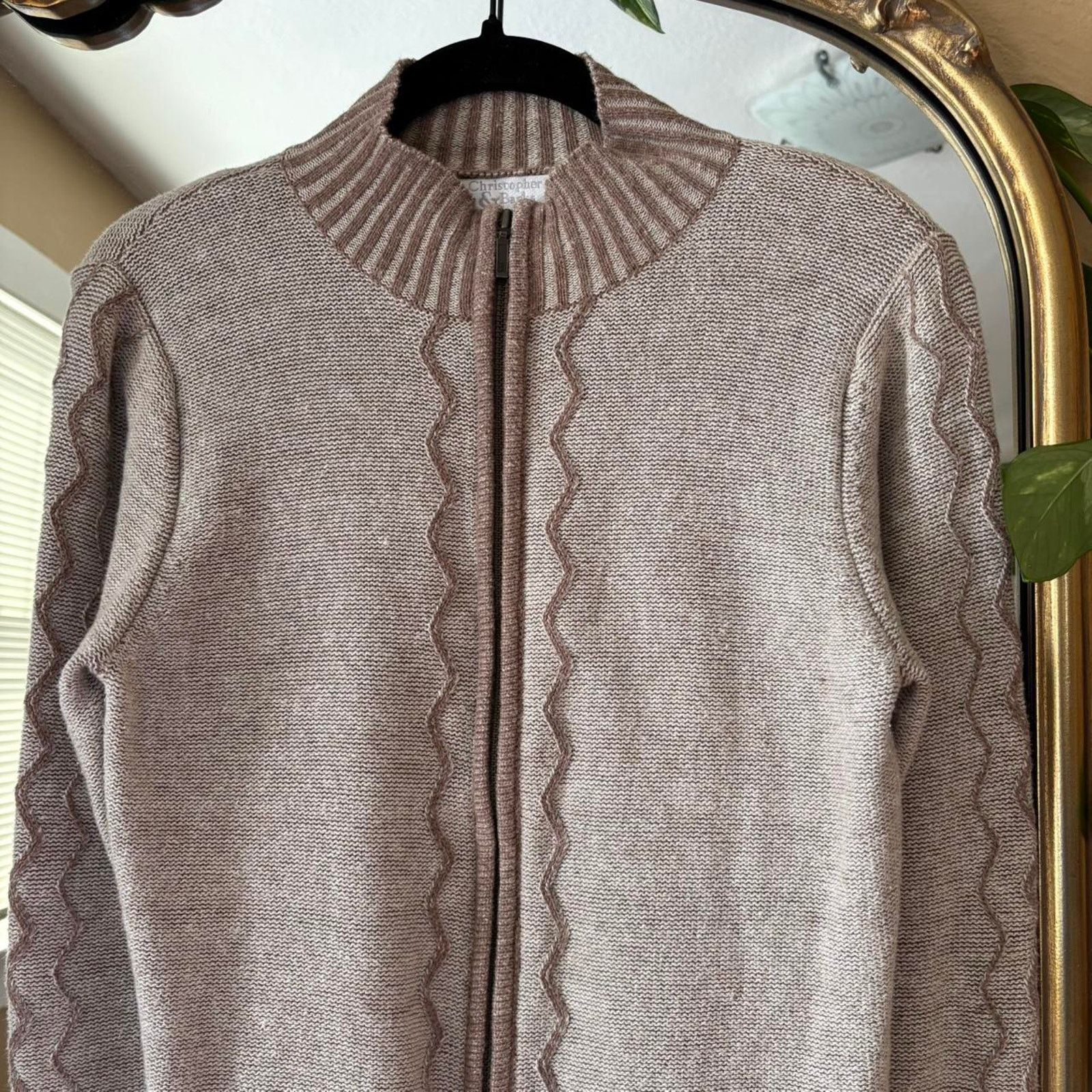 Vintage Vintage Christopher & Banks Beige Zip Sweater Small Natural Size S / US 4 / IT 40 - 3 Thumbnail