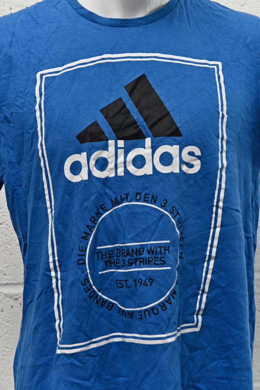 Adidas Adidas Blue Black Graphic T-Shirt Mens Size M Size US M / EU 48-50 / 2 - 2 Thumbnail