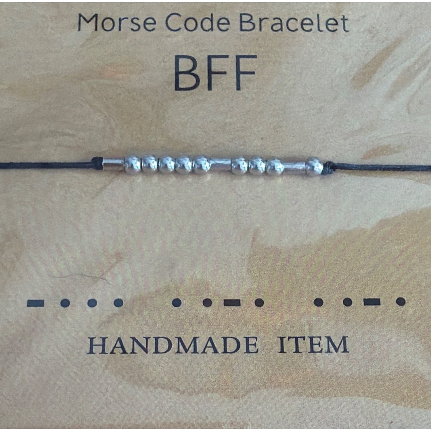 Other Morse Code Bracelet BFF Handmade Friendship Adj Black String Size ONE SIZE - 3 Thumbnail