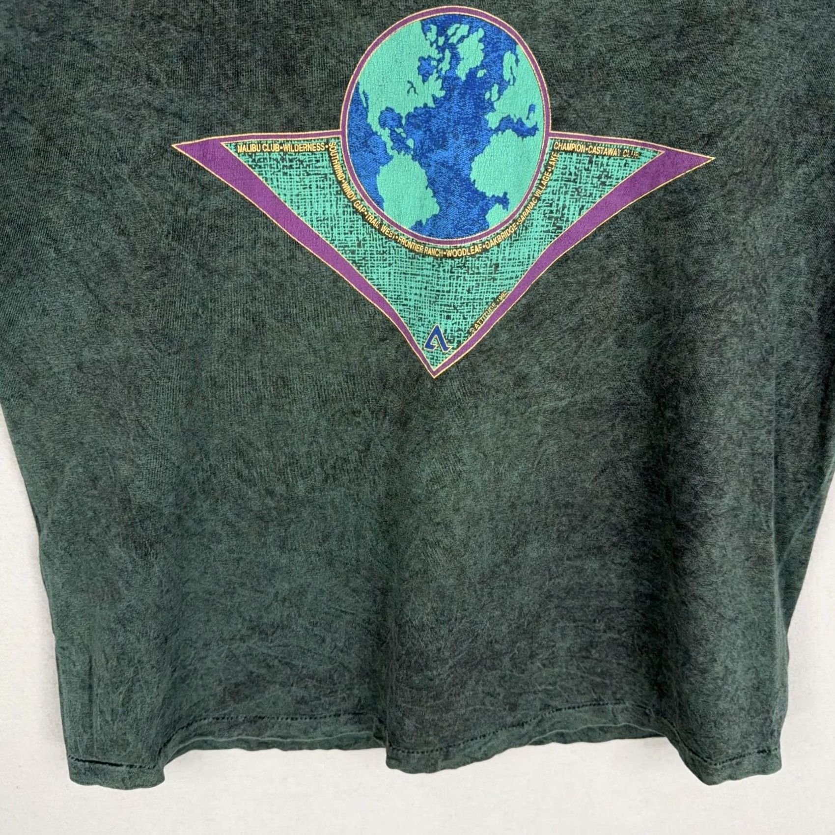 Vintage VINTAGE Oneita Windy Gap Shirt Mens XL Green Acid Work Crew Graphic 90s Single Stitch Size US XL / EU 56 / 4 - 3 Thumbnail