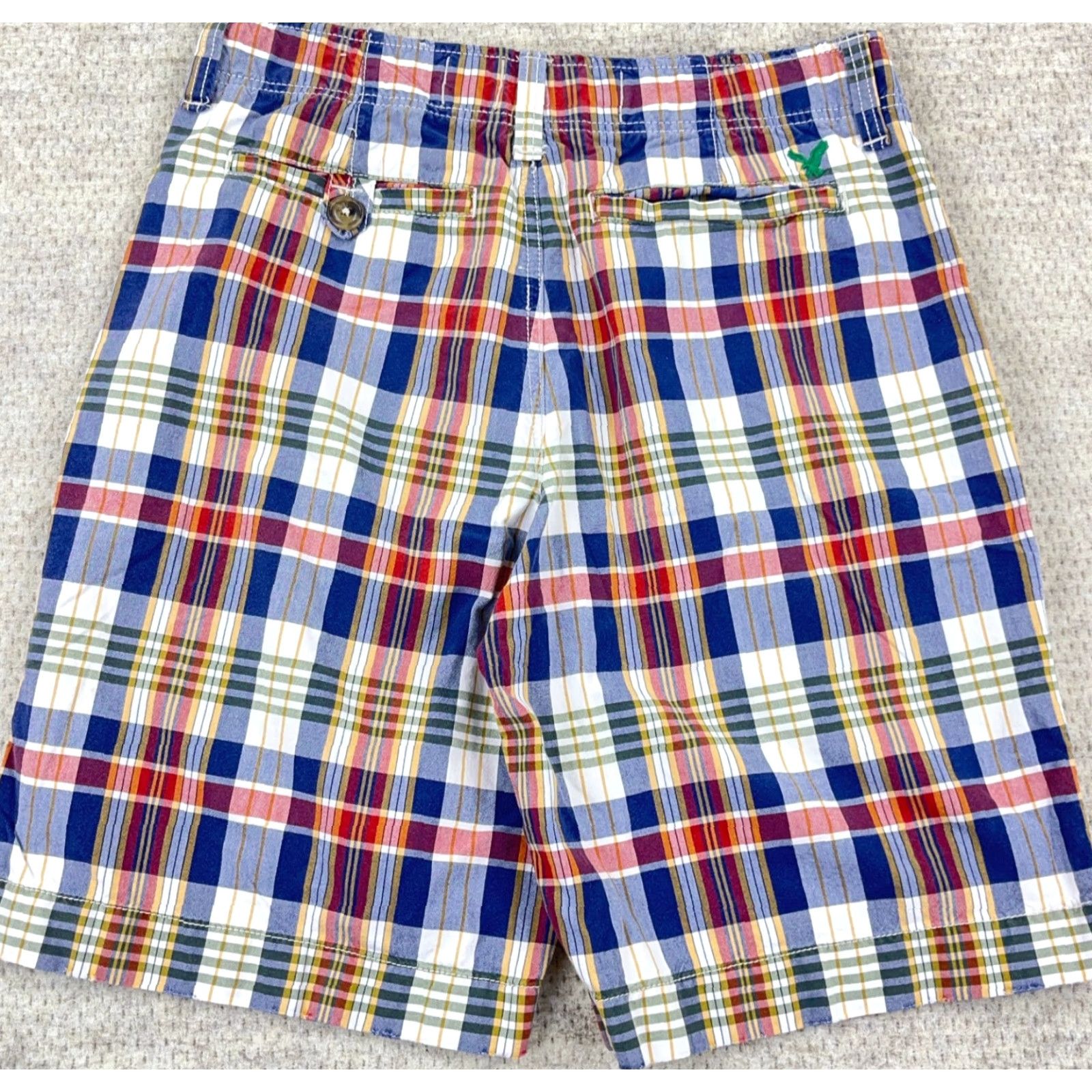 American Eagle Outfitters VINTAGE American Eagle Outfitters Chino Shorts Men 28 Blue Red Plaid Tartan Preppy Jeans? Size US 28 / EU 44 - 2 Thumbnail
