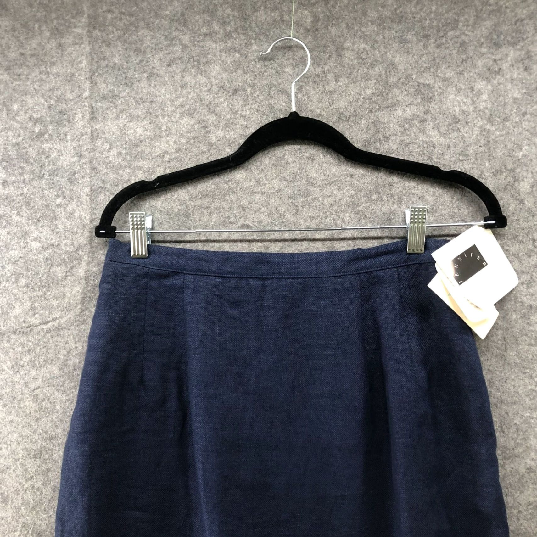 MooRER NWT Jennifer Moore Skirt Linen Pencil 100% Size 10 Blue Lined Career Women's Knee Length Size 32" / US 10 / IT 46 - 3 Thumbnail