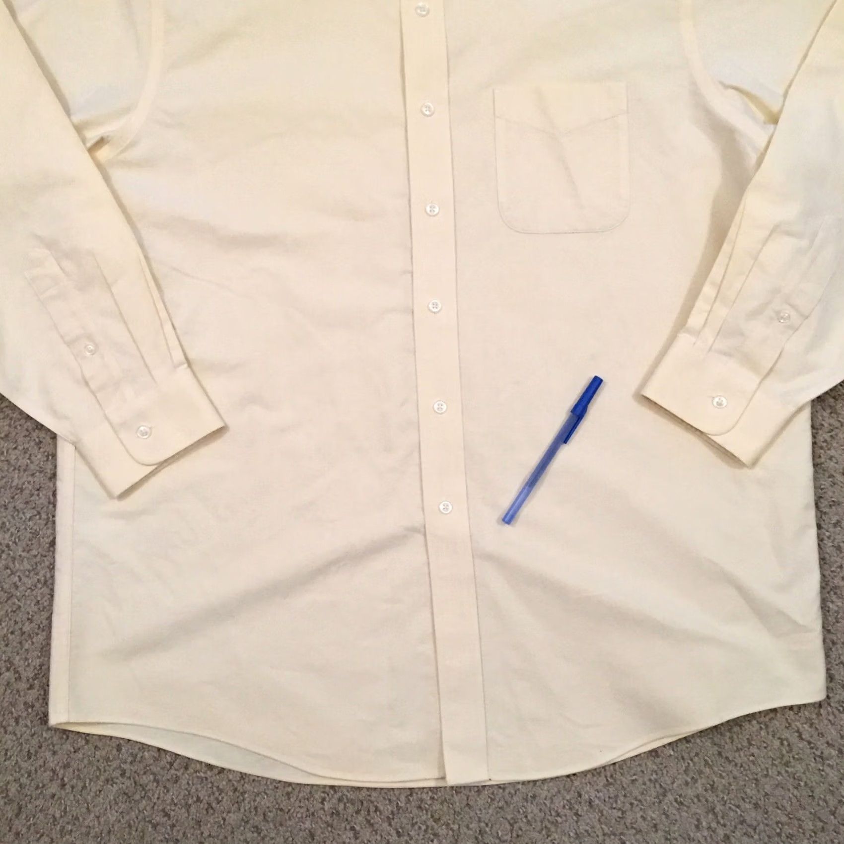 Vintage LL Bean Shirt Mens 17 Yellow Long Sleeve Button-Down Collared Wrinkle Resistant Button-Up Shirt Size US XL / EU 56 / 4 - 3 Thumbnail