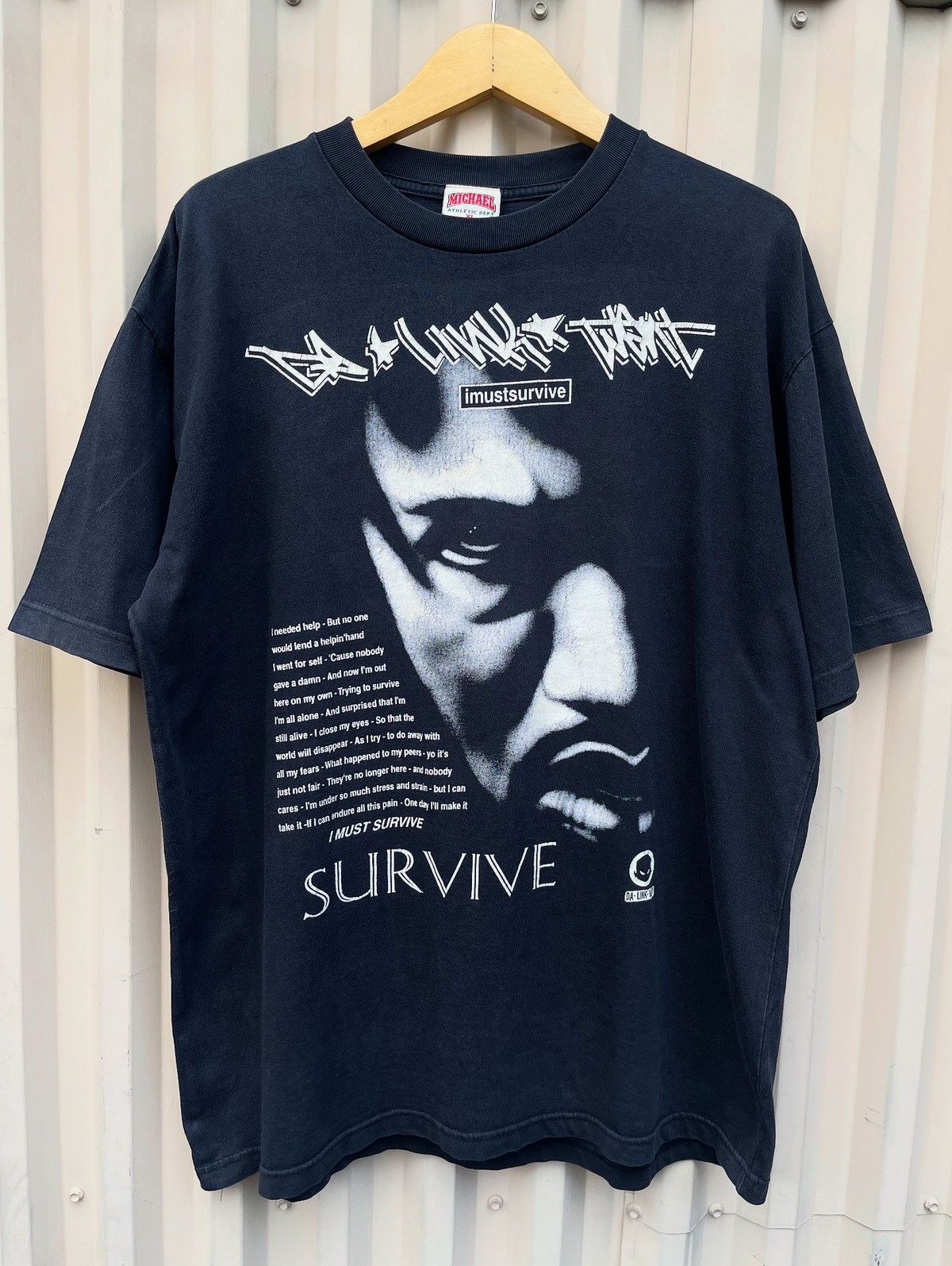 Vintage 90s Da Link Went I Must Survive Size US XL / EU 56 / 4 - 1 Thumbnail