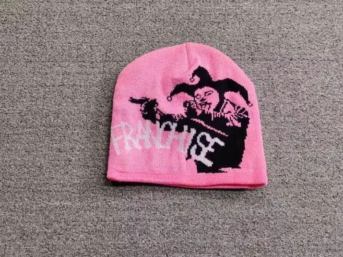 Other Franchise Jester Joker Graphic No Cuff Beanie Hat Pink Size ONE SIZE - 1 Thumbnail