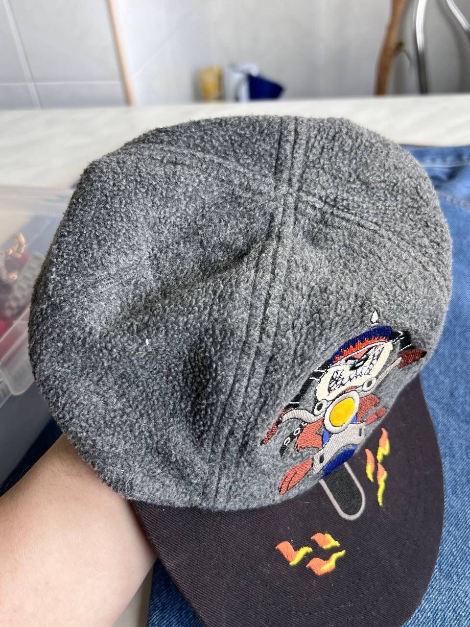 Vintage × Warner Bros Vintage Taz Looney Tunes Cap Crazy Biker Angry Y2K Hype Size ONE SIZE - 3 Thumbnail
