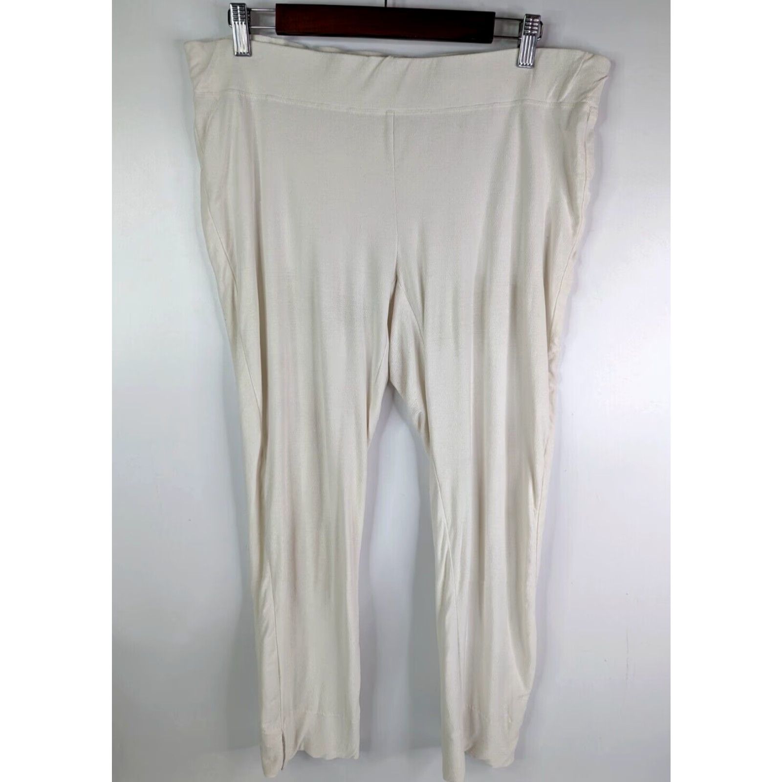Eileen Fisher EILEEN FISHER Capri Pants Petite Small Stretch Crepe Straight Leg White USA Size 28" / US 6 / IT 42 - 2 Thumbnail