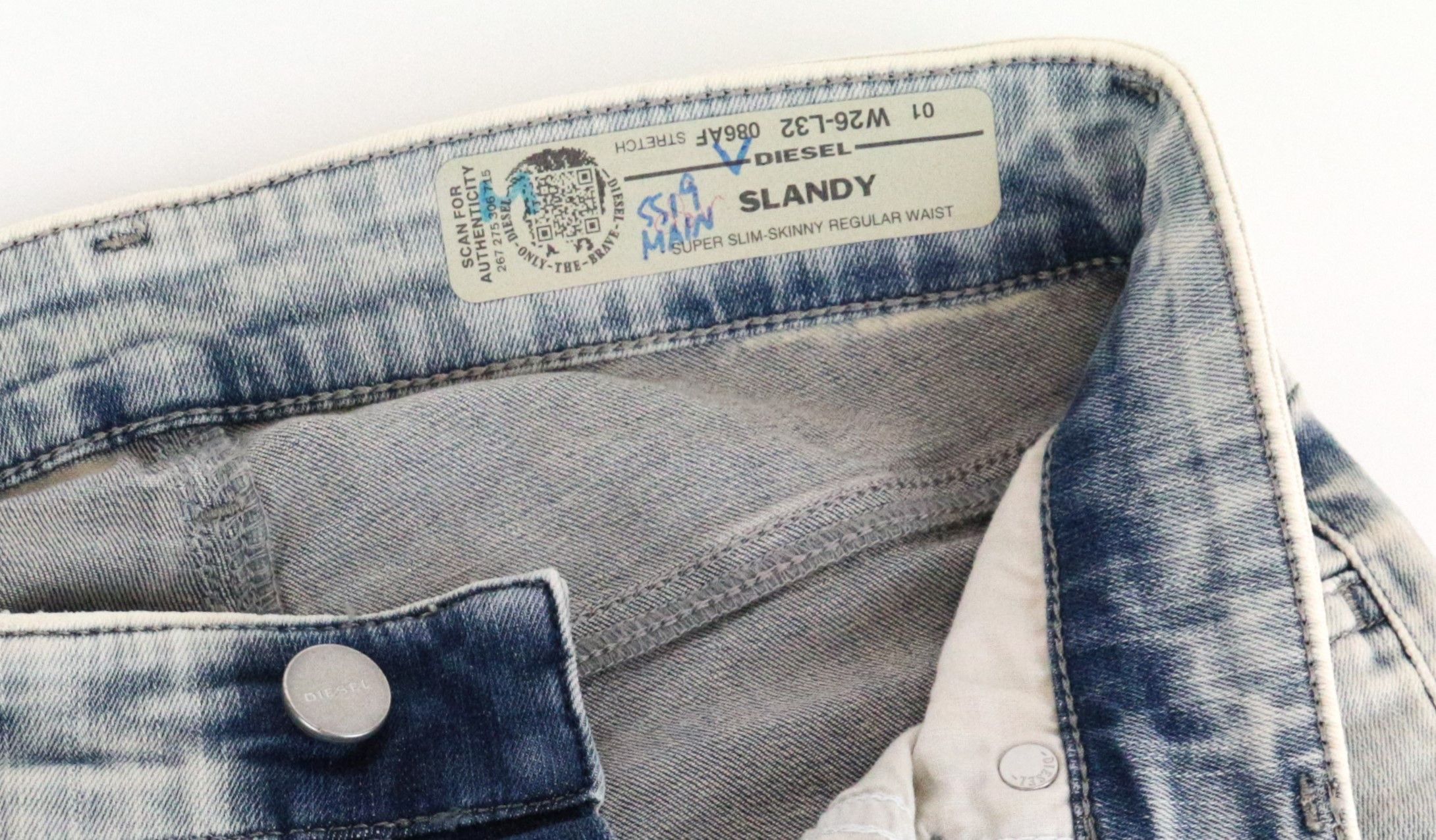 Diesel SLANDY 086AF W26/L32 Light Blue Stretch Jeans 63597 Size 26" / US 2 / IT 38 - 5 Thumbnail