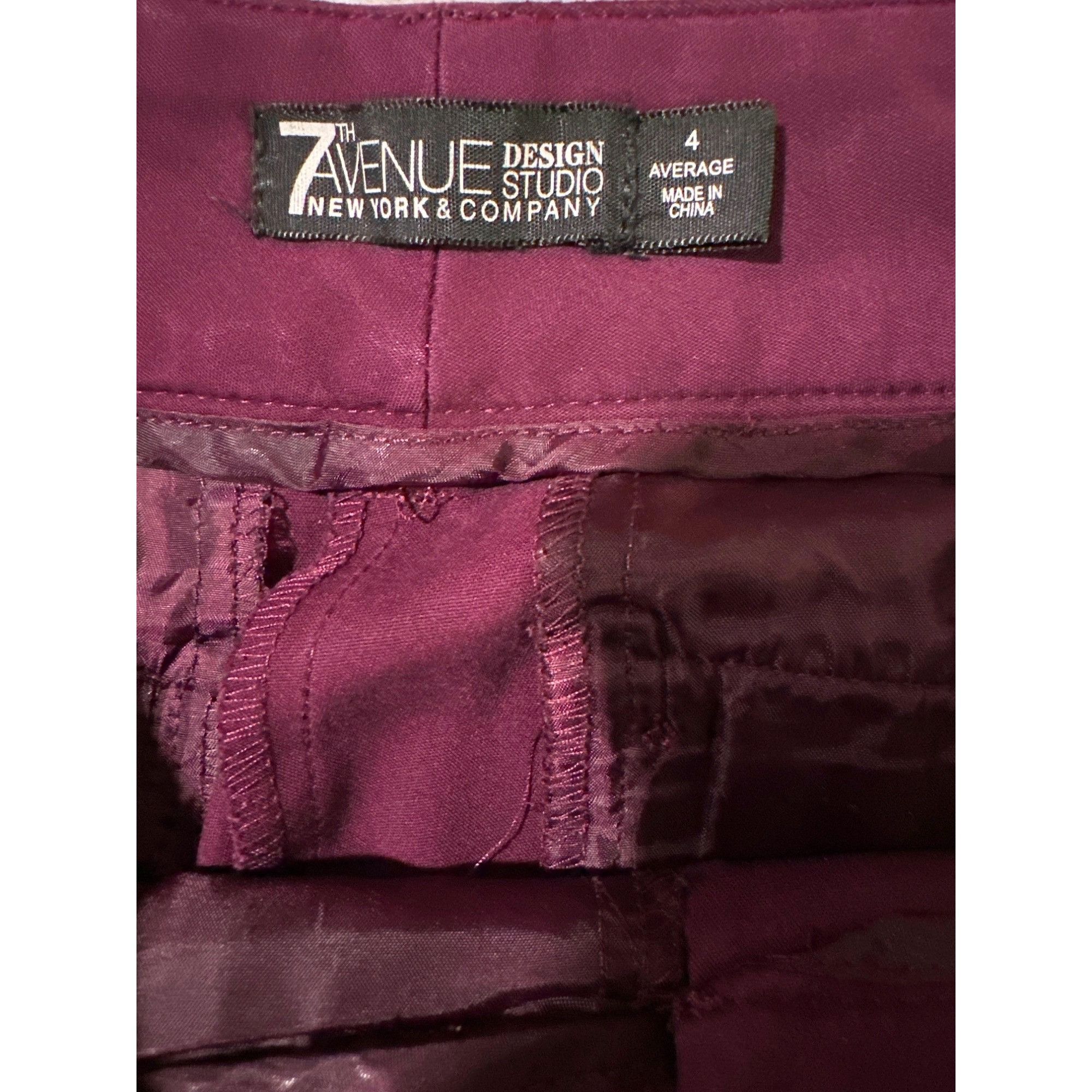 Other 7th Avenue Design Studio Size 4 Burgundy Chino Dress Pants S Size 27" / US 4 / IT 40 - 5 Thumbnail