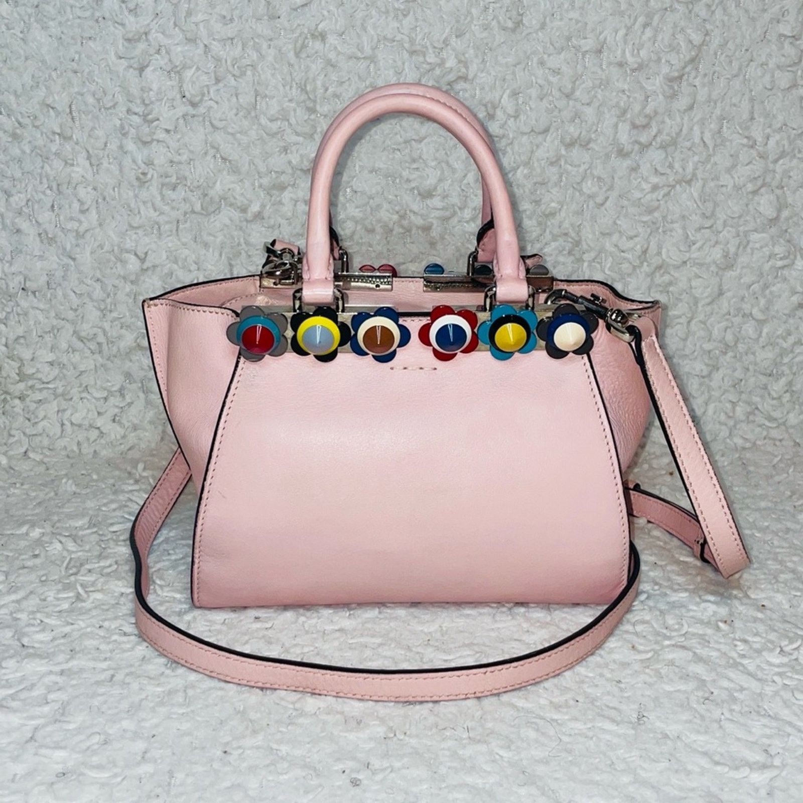 Fendi Fendi 3Jours Flowerland Mini Tote Pink Crossbody Size ONE SIZE - 8 Thumbnail