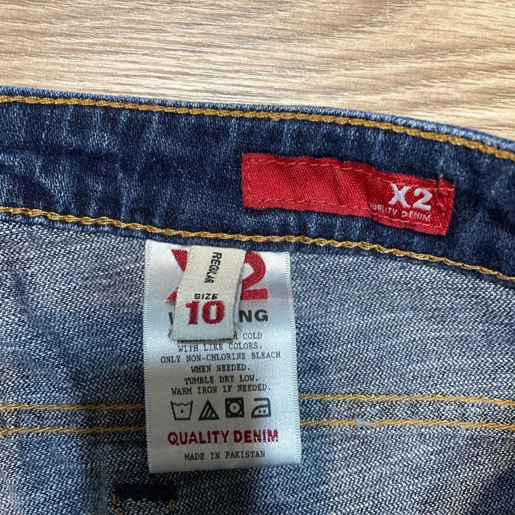 Denime X2 Women’s Low Rise Flare Leg Denim Jeans Size 10 Blue Size 32" / US 10 / IT 46 - 3 Thumbnail