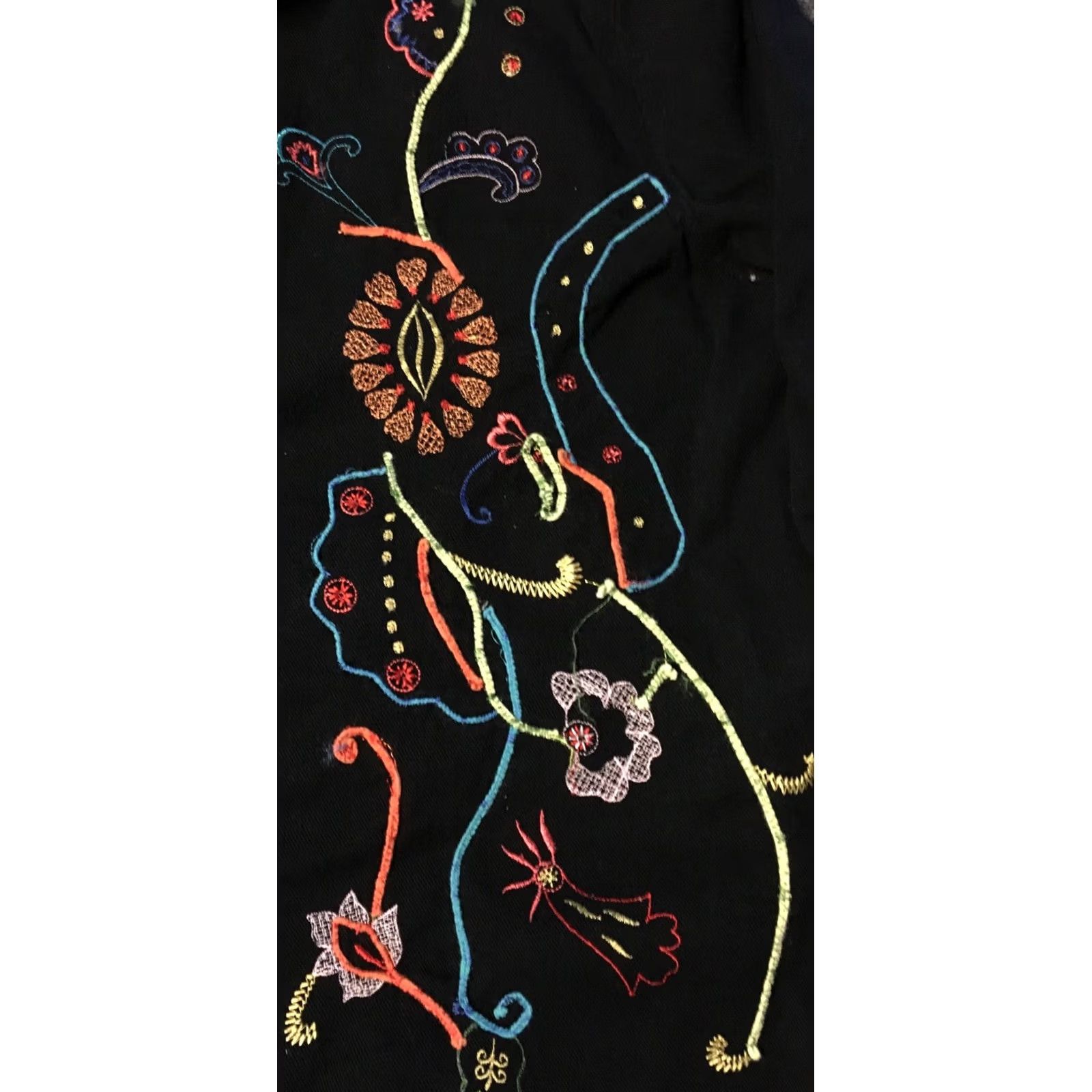Vintage VINTAGE White Stag Shirt Womens L Black Vtg 90s Embroidered Flowers Art Nature Animals Grunge 80s USA Size L / US 10 / IT 46 - 2 Thumbnail