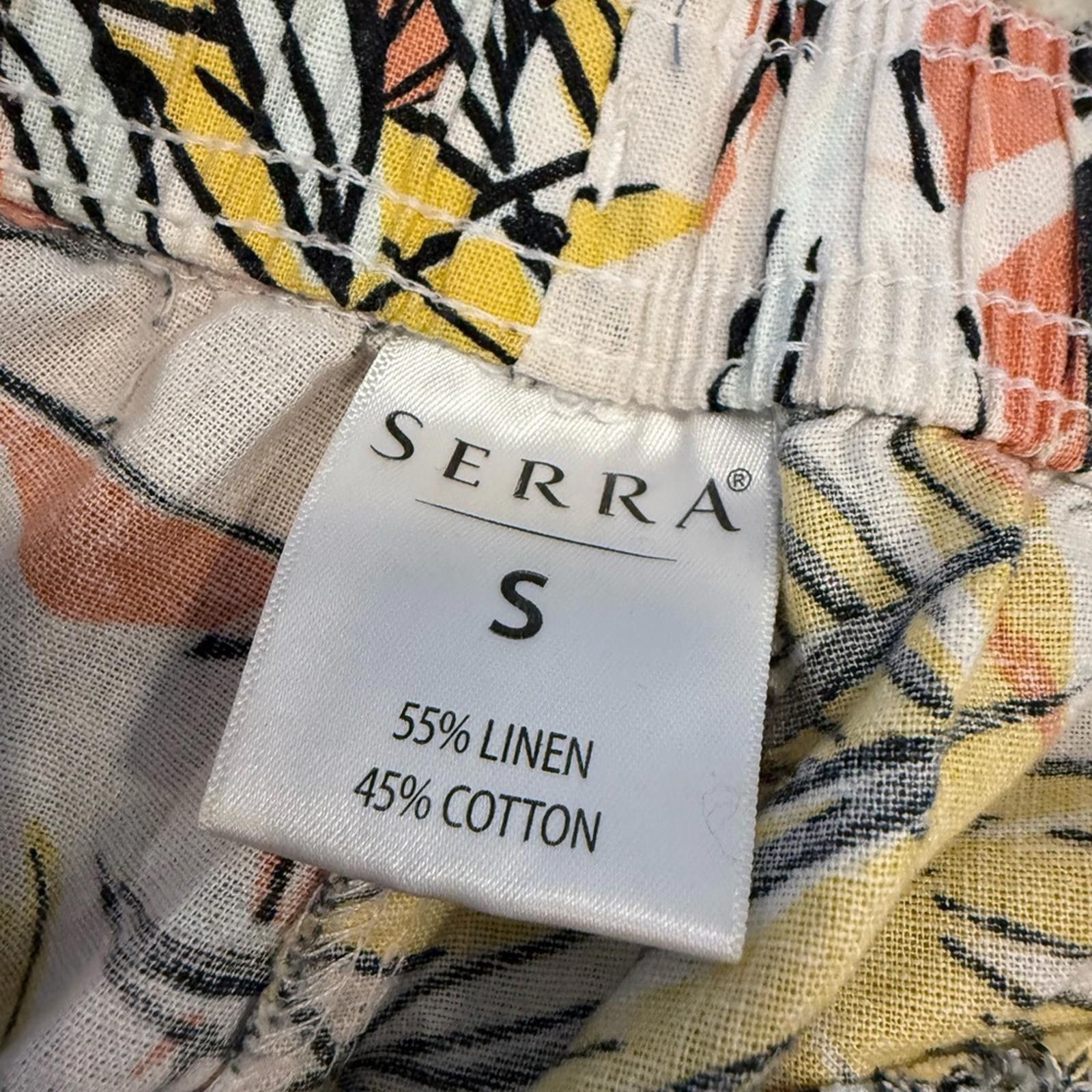 Marine Serre Serra tropical floral cotton linen cropped pants SZ SM Size 28" / US 6 / IT 42 - 3 Thumbnail