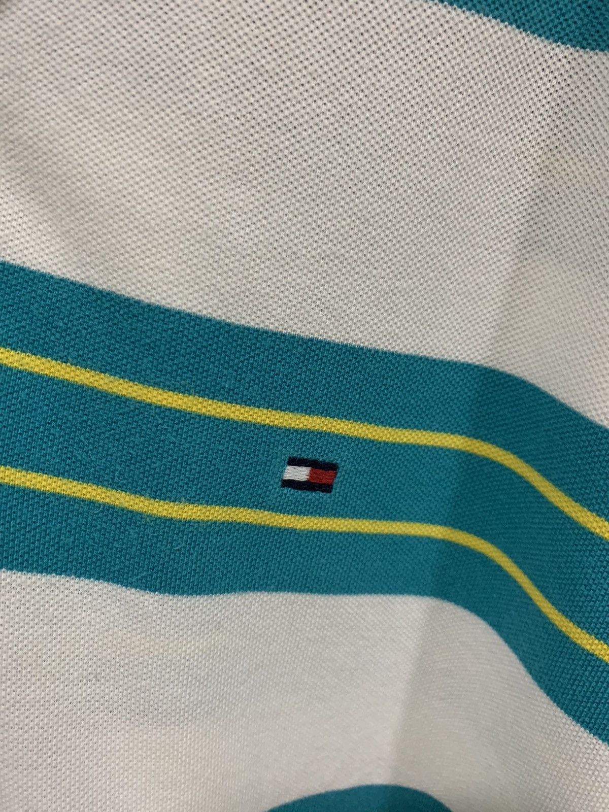 Tommy Hilfiger Y2K/2000s Blue Striped Tommy Hilfiger Polo Shirt! Size US XL / EU 56 / 4 - 8 Thumbnail