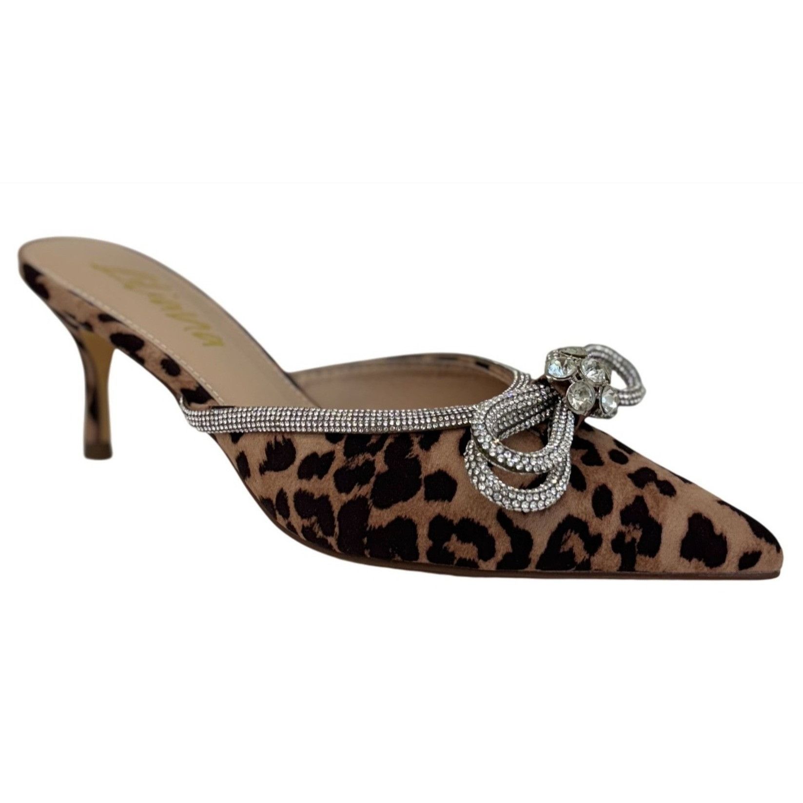 LILIANA / Romantic-1 Leopard Print / Pointed Toe Mules With