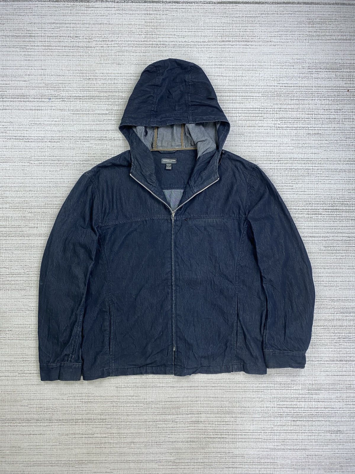 Yohji Yamamoto Vintage D’Homme Yohji Yamamoto Hoodie Denim Jacket Size US L / EU 52-54 / 3 - 5 Thumbnail
