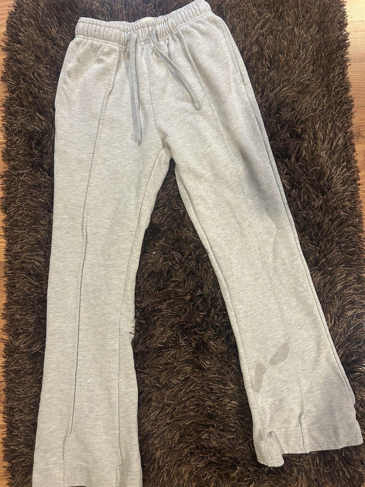Vintage Grey Flared Sweatpants (Fleece) Size US 30 / EU 46 - 1 Thumbnail
