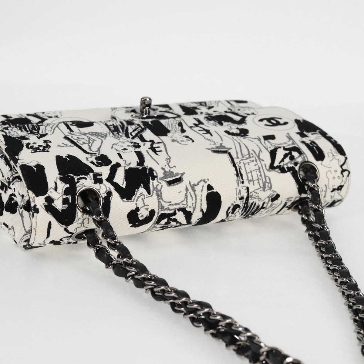 Chanel CHANEL Chain Shoulder Bag Canvas White Silver CC Size ONE SIZE - 6 Thumbnail
