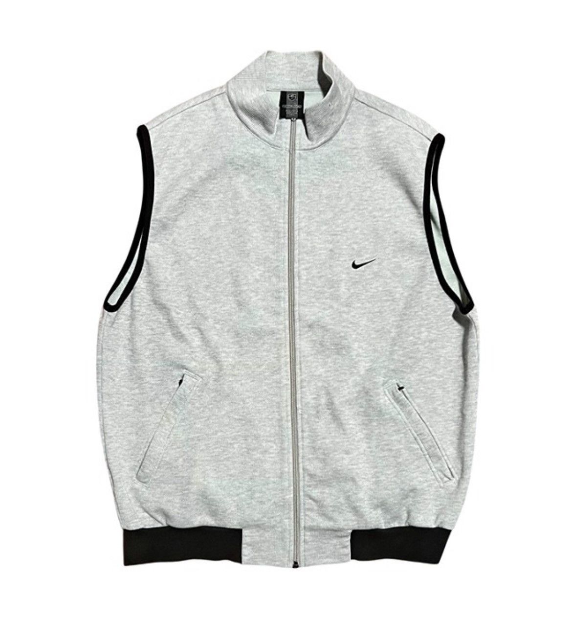 Nike Nike Golf Swoosh Black & Gray Full Zip Sweater Vest Size XL / US 12-14 / IT 48-50 - 1 Thumbnail