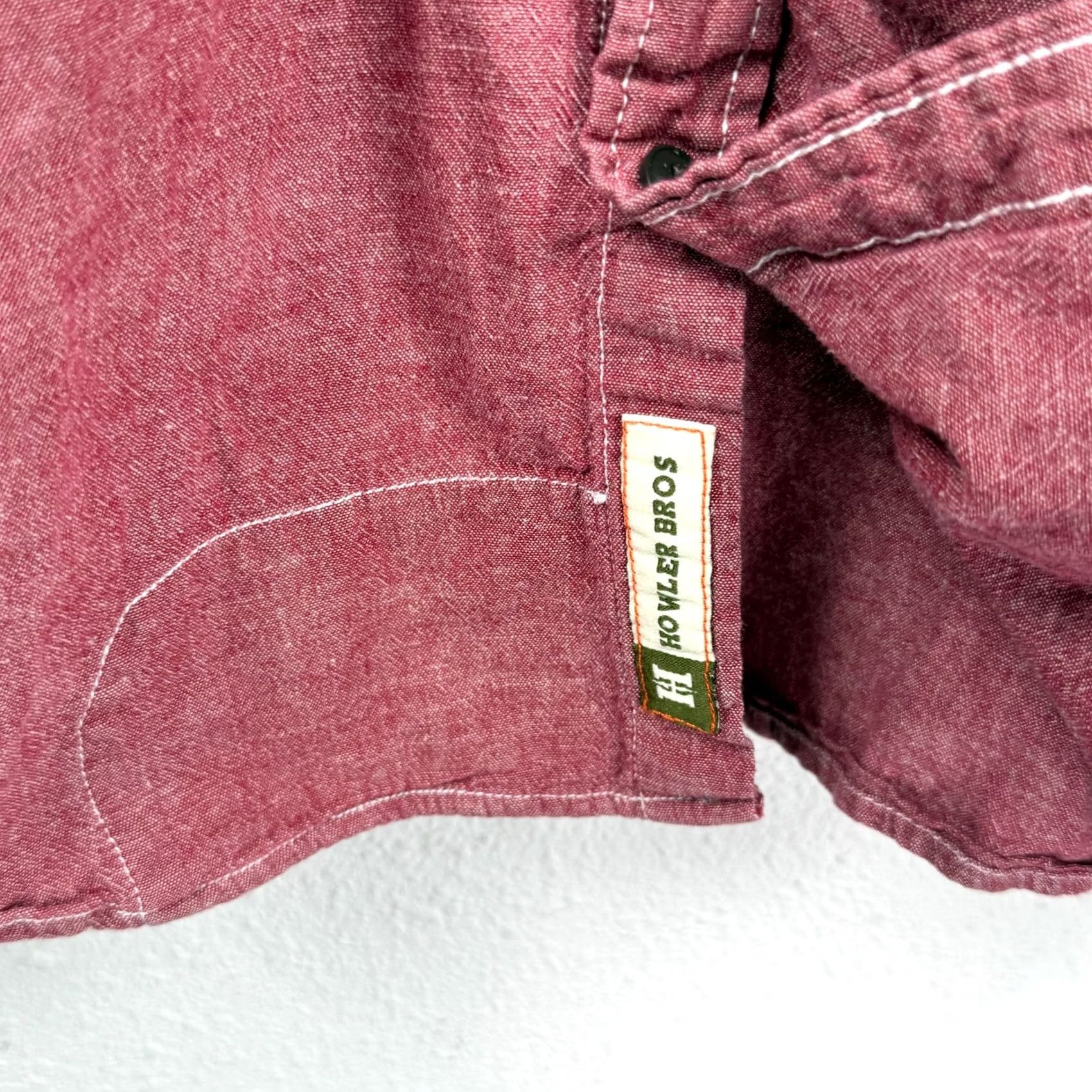 Howler Brothers Howler Brothers Shirt Mens L Sheridan Chambray Long Sleeve Linen Blend Red Size US L / EU 52-54 / 3 - 4 Thumbnail