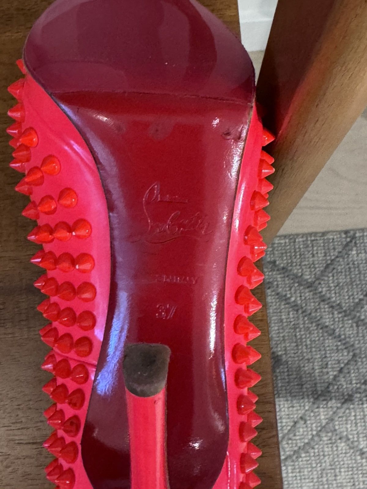 Christian Louboutin Christian Louboutin Coral Fifi Spiked Pumps Size US 7 / IT 37 - 7 Thumbnail