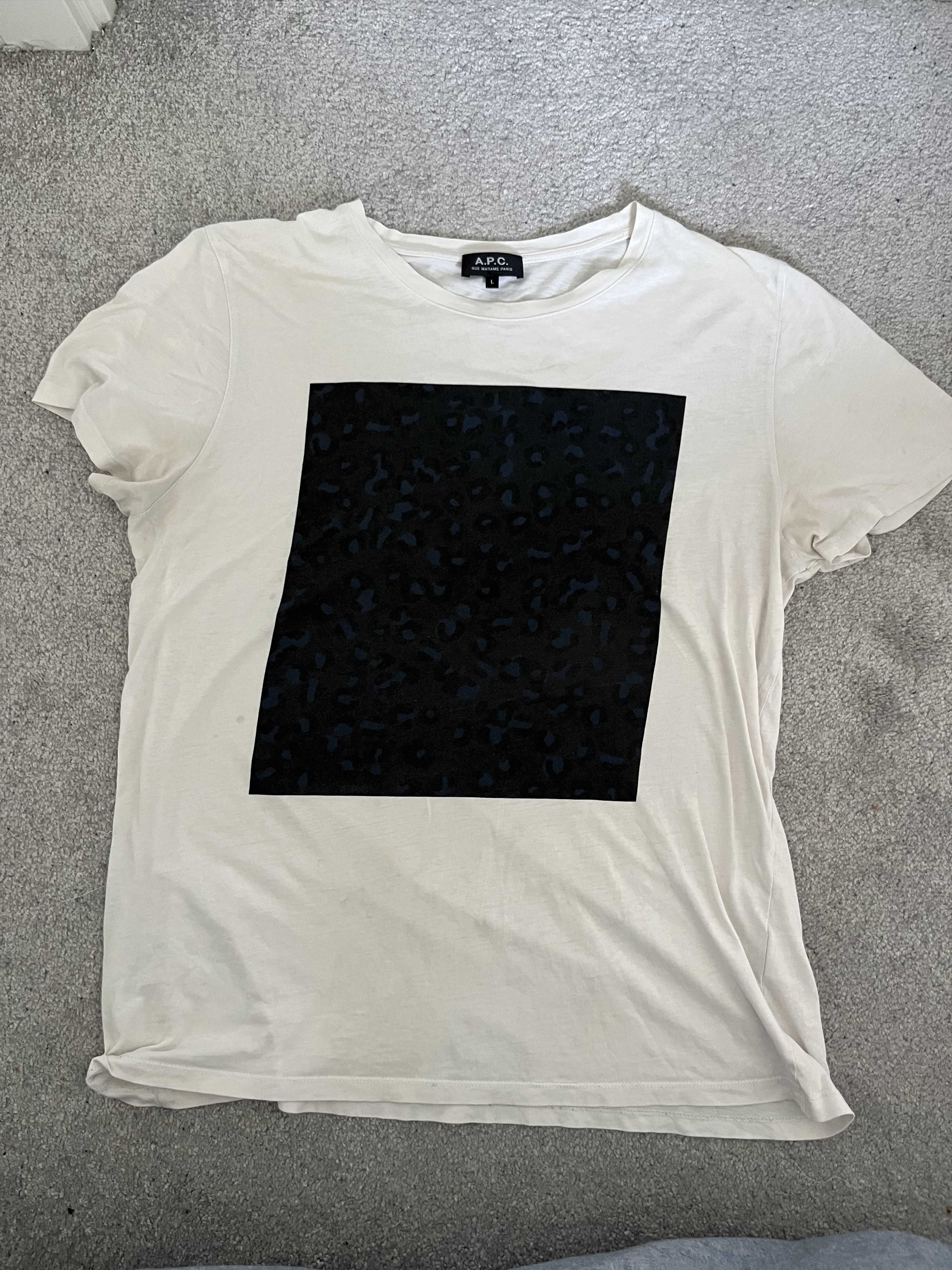 A.P.C. APC Blue Leopard Silkscreen TShirt Size US L / EU 52-54 / 3 - 1 Thumbnail