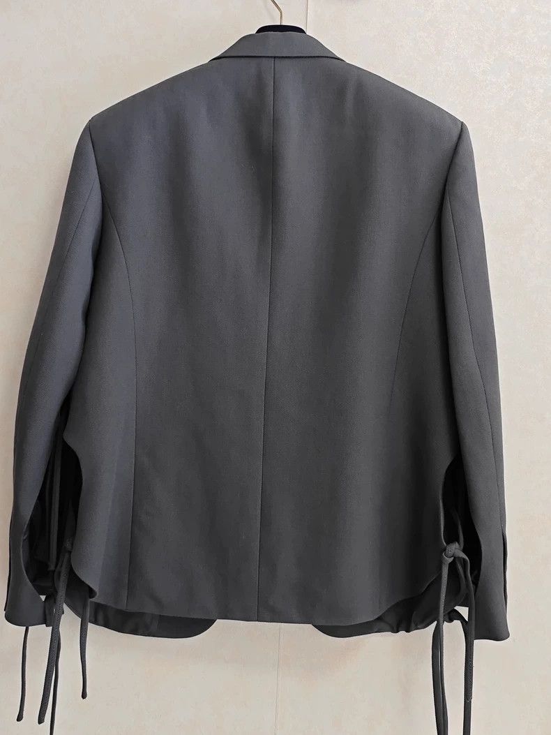 Louis Vuitton Louis Vuitton 23 SS Cutout Drawstring Tie Grey Suit 2501-Ne Size 54R - 2 Thumbnail