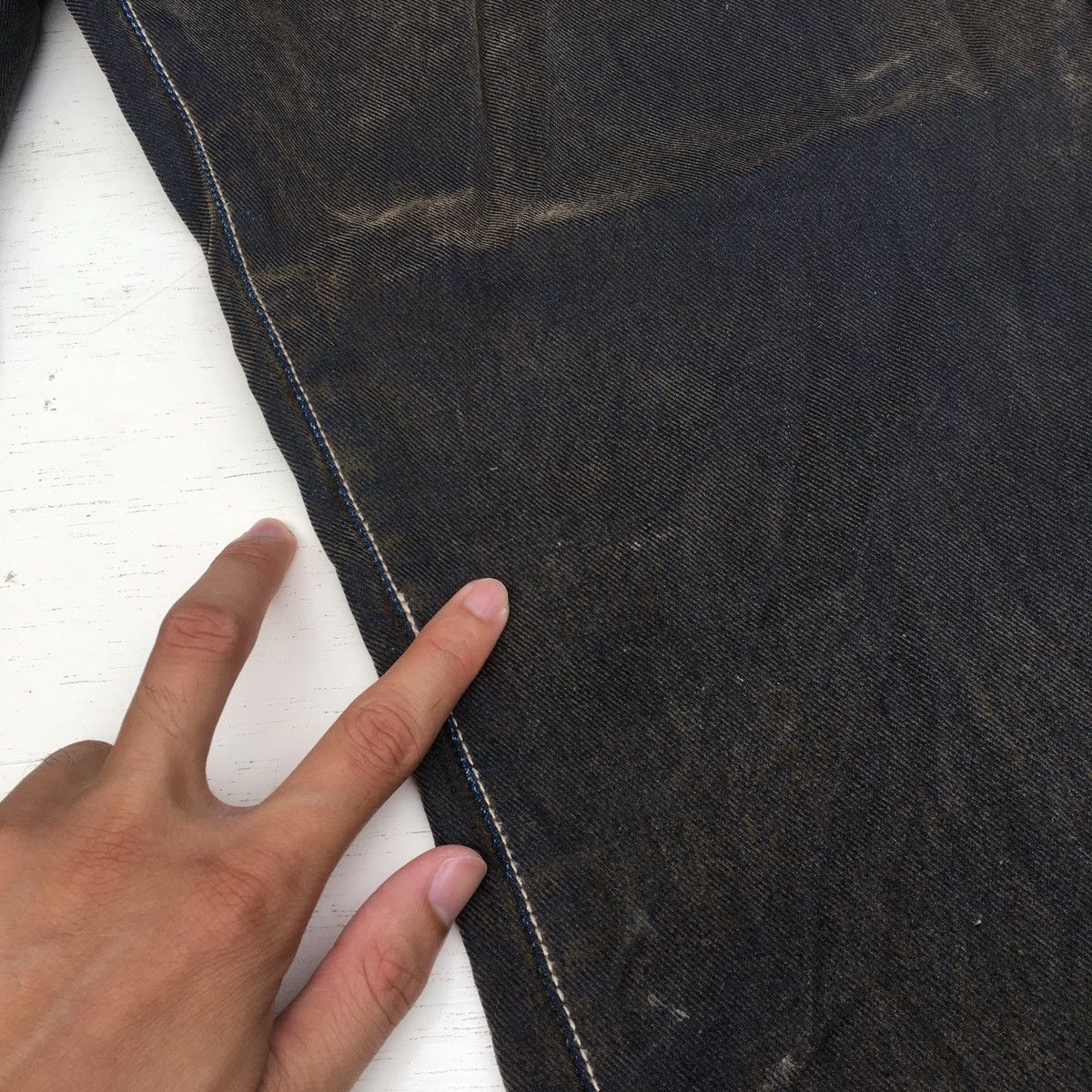 Japanese Brand × Vintage Crazy Vintage Dj Honda Denim Two Tones Jeans Size US 30 / EU 46 - 21 Thumbnail
