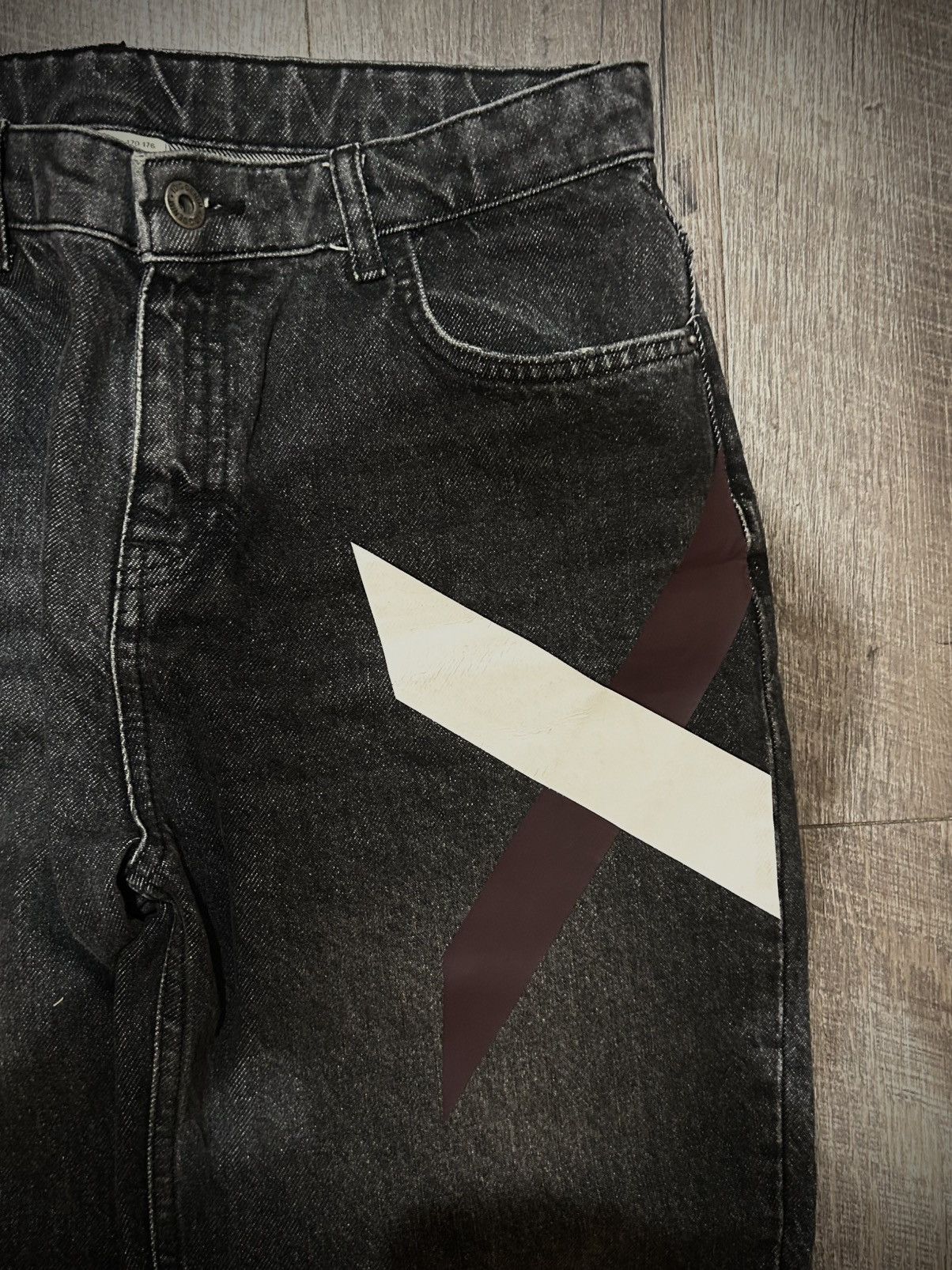 Other I DIG DENIM Painted Black Jeans – Abstract Tape Size US 28 / EU 44 - 4 Thumbnail